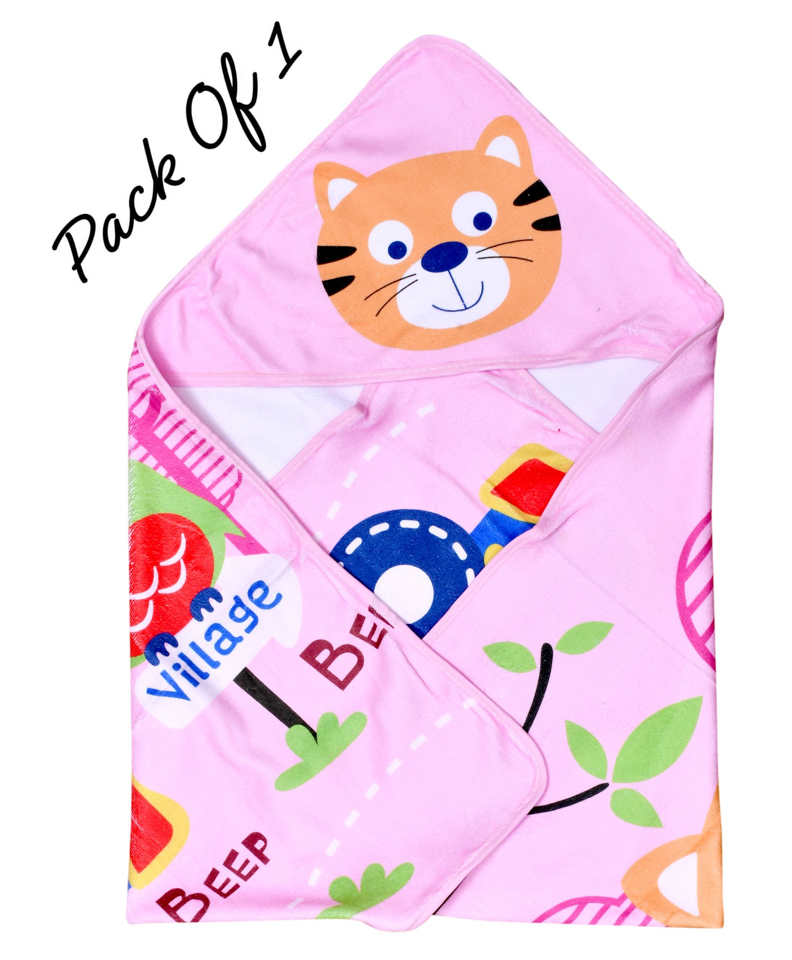 The Little Lookers Hooded Towels Animal Print - Pink-picture-24