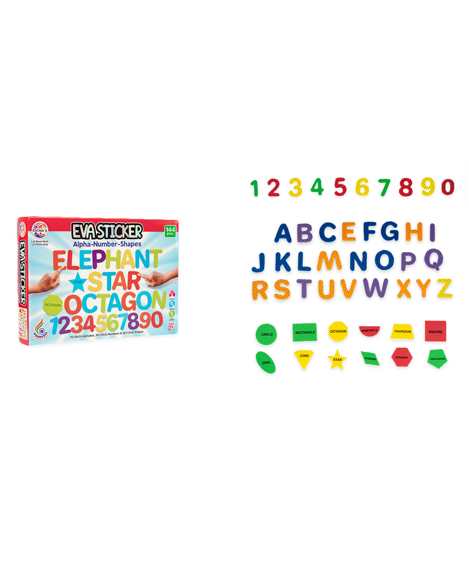 Ratnas EVA Alphabet Number & Shape Stickers - Multicolor-image-9