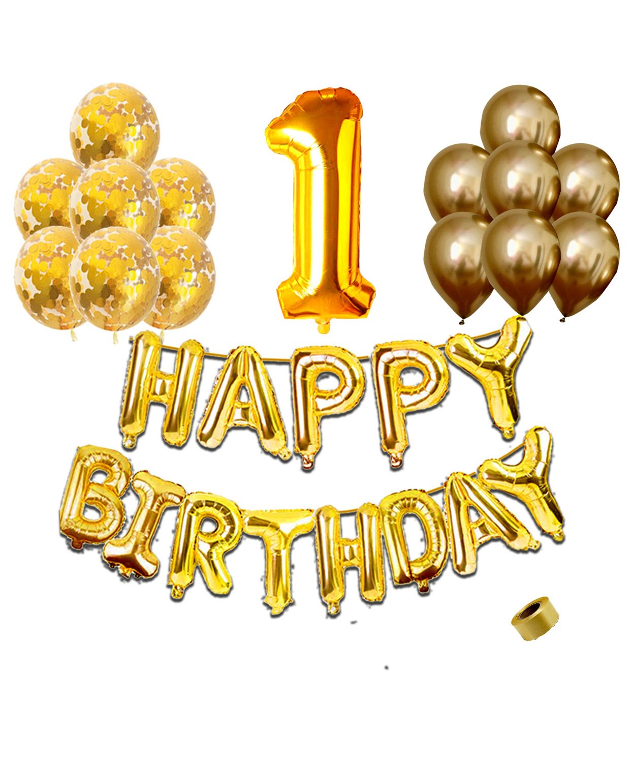 Shopperskart 1st Birthday Balloon Decor Kit Golden - Pack of 30-image-41