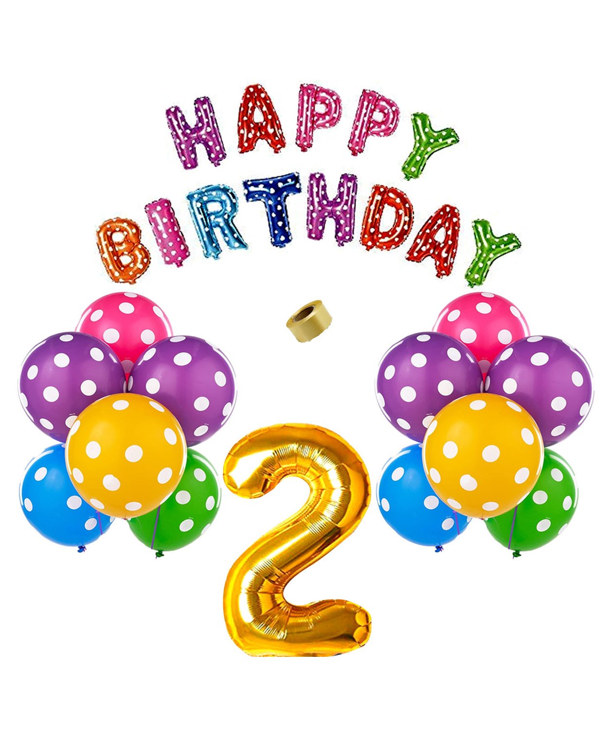 Shopperskart 2nd Birthday Balloon Decor Kit Multicolor - Pack Of 45-image-0
