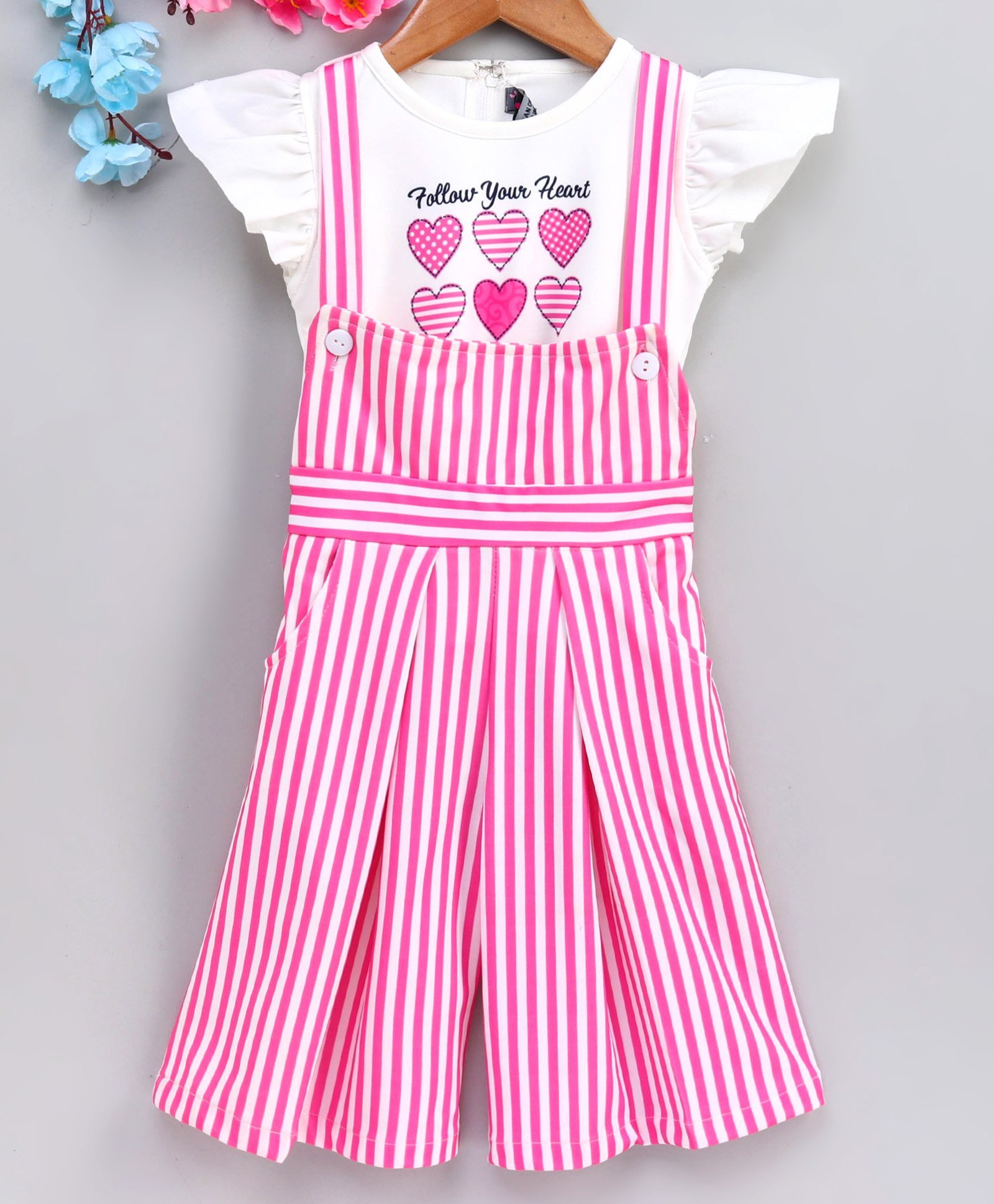 flared dungaree dress