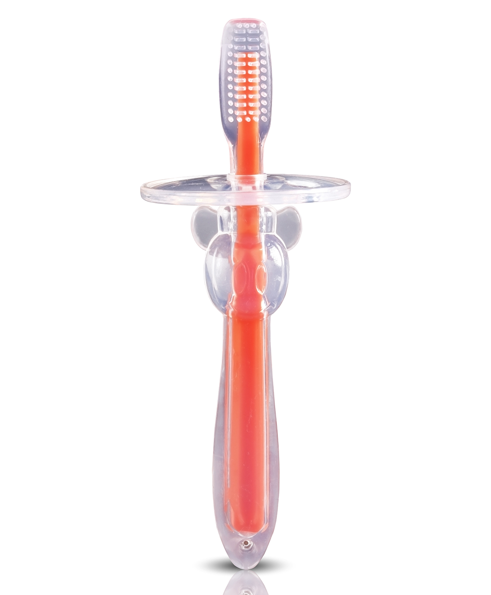 LuvLap Baby Training Toothbrush With Anti Choking Shield - Red (Colour May Vary)-image-15