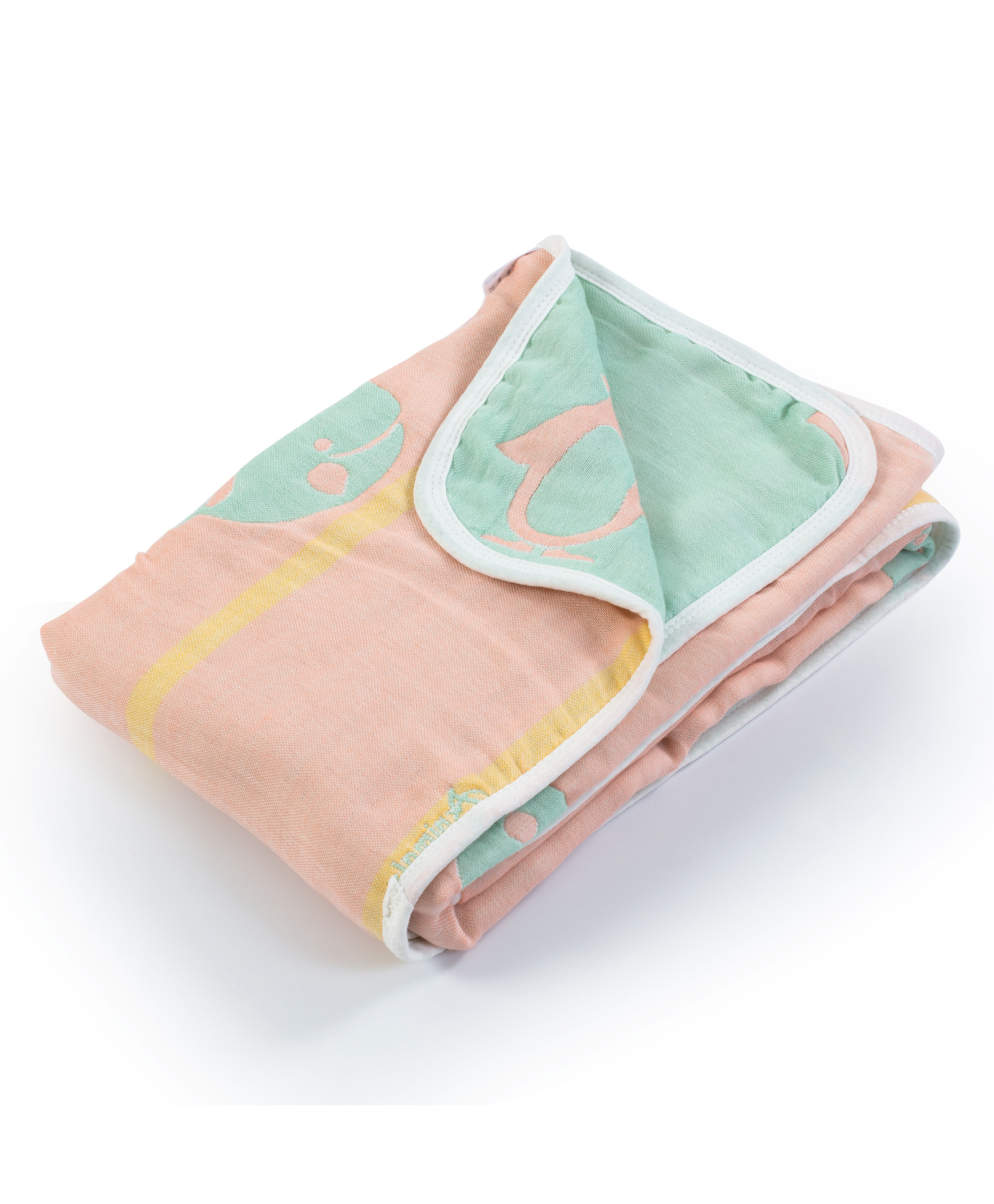 LuvLap 100% Muslin Cotton 6 layered Reversible Baby Quilt cum Wrapper Blanket - Green Giraffe-picture-48