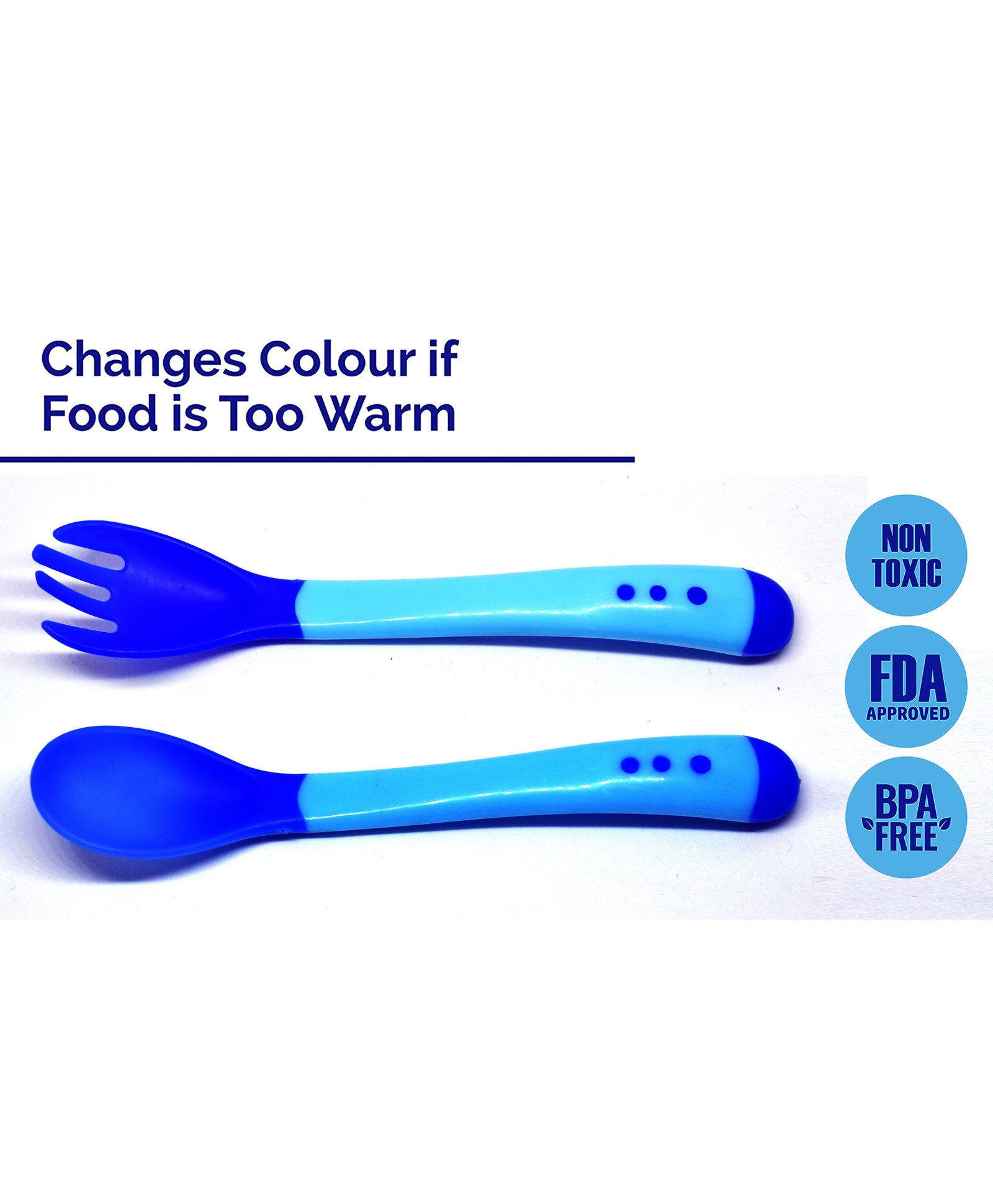 The Little Lookers Temperature Sensing Spoon & Fork Set - Blue-picture-14