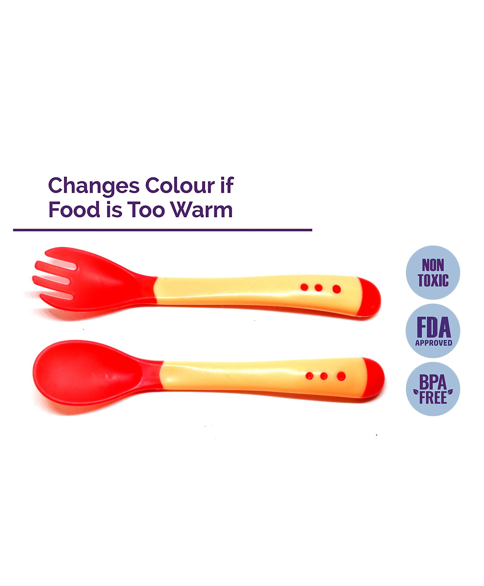 The Little Lookers Temperature Sensing Spoon & Fork Set - Red-picture-28