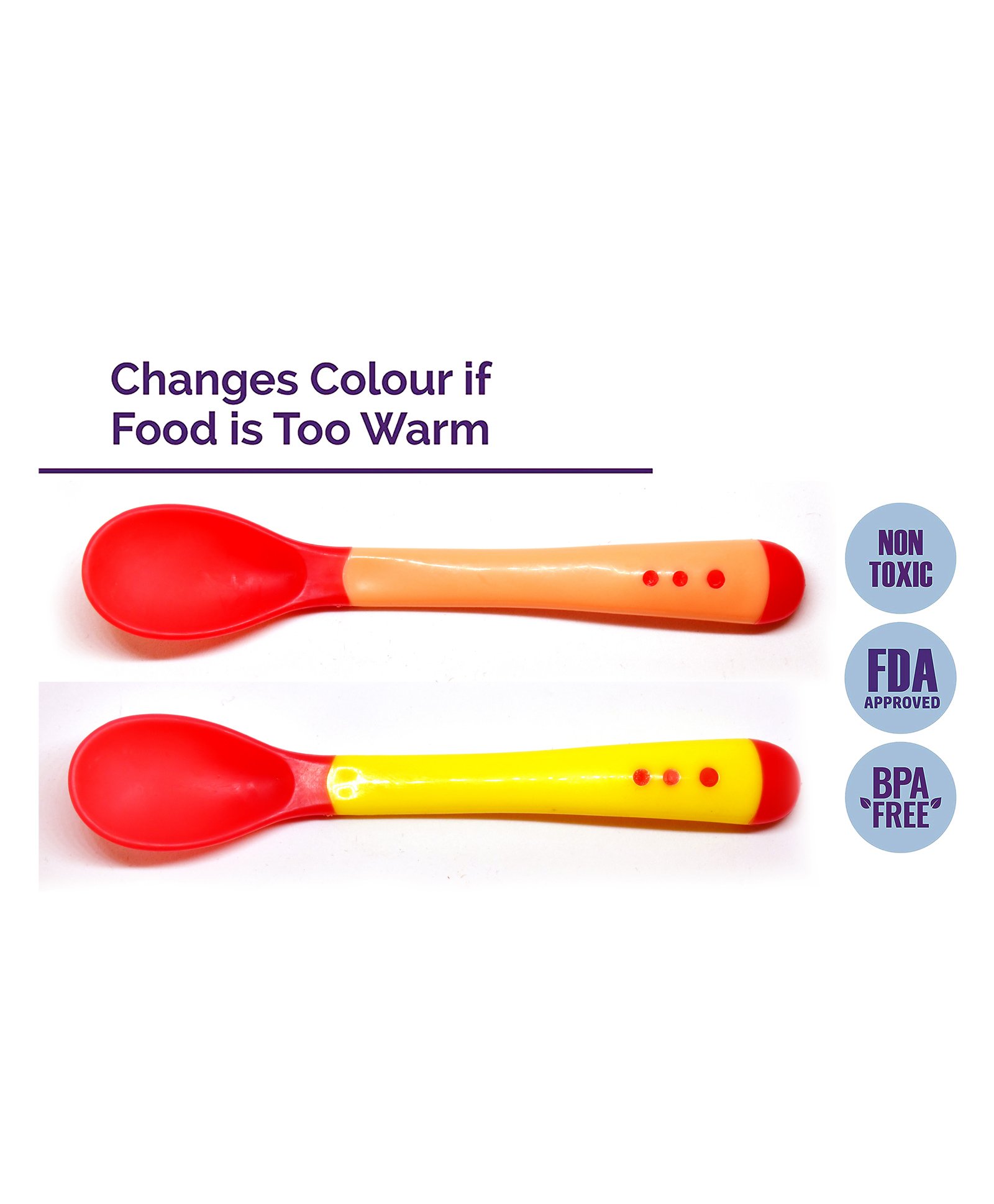 The Little Lookers Temperature Sensing Spoon Pack of 2 - Red Yellow-picture-22