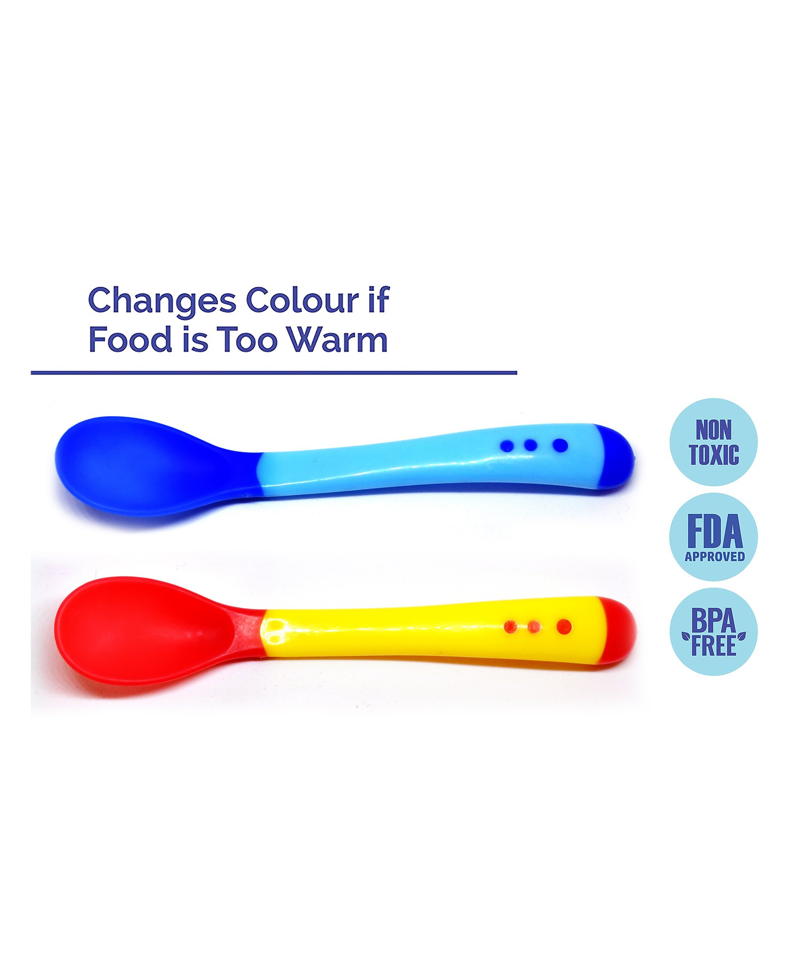 The Little Lookers Temperature Sensing Spoon Pack of 2 - Blue Yellow-picture-10
