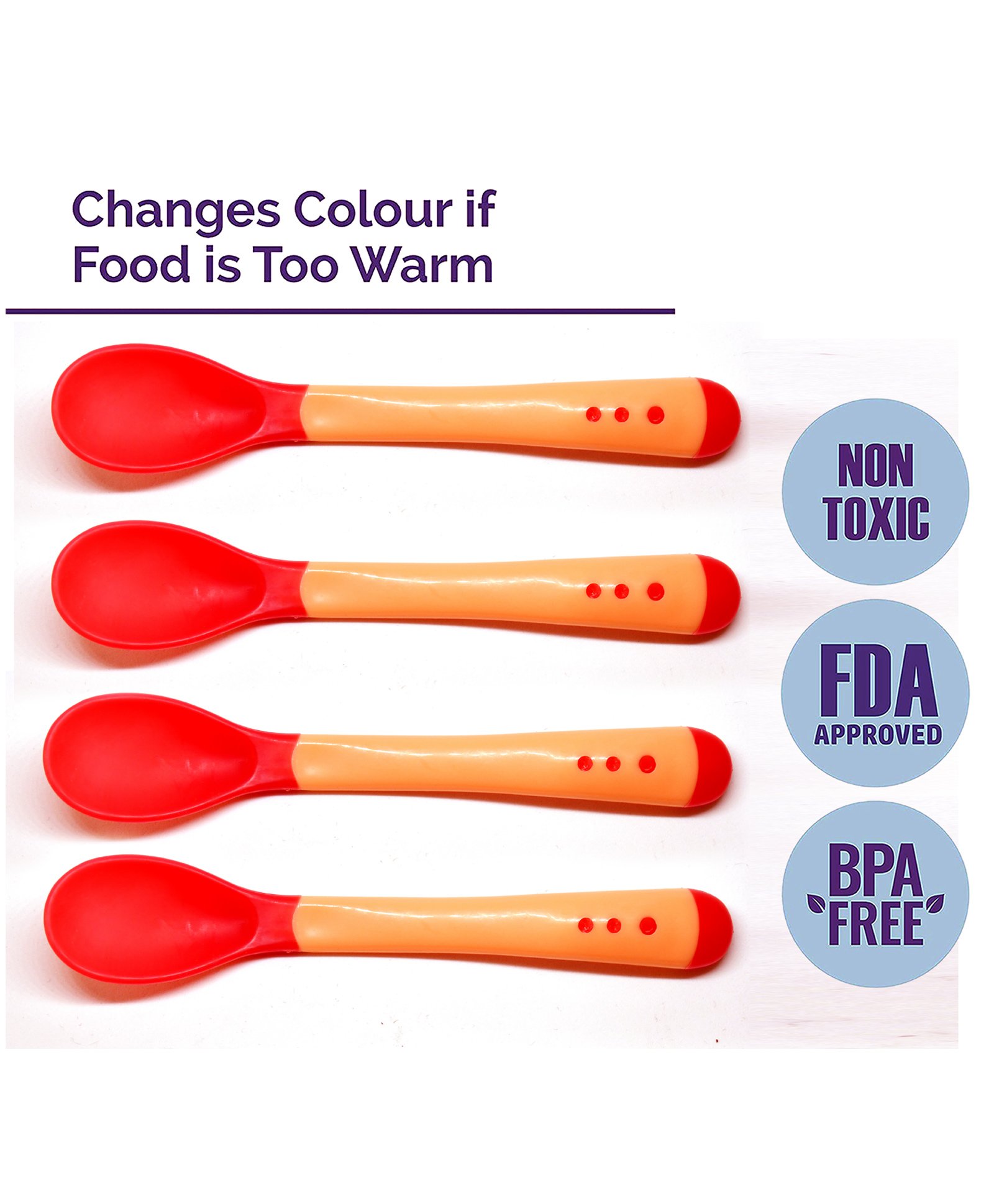 The Little Lookers Temperature Sensing Spoon Pack of 4 - Red-picture-20