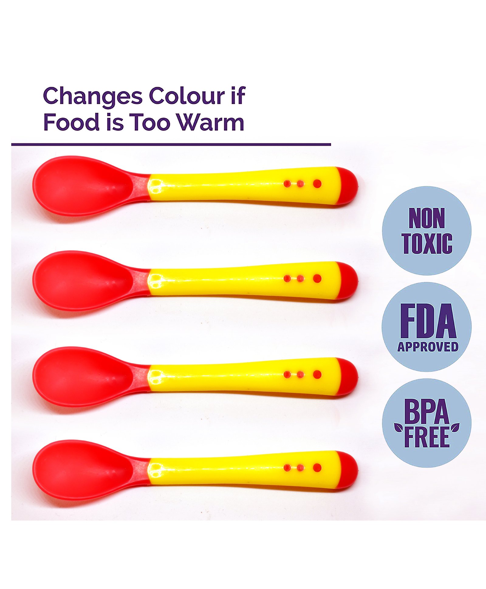 The Little Lookers Temperature Sensing Spoon Pack of 4 - Yellow-image-29