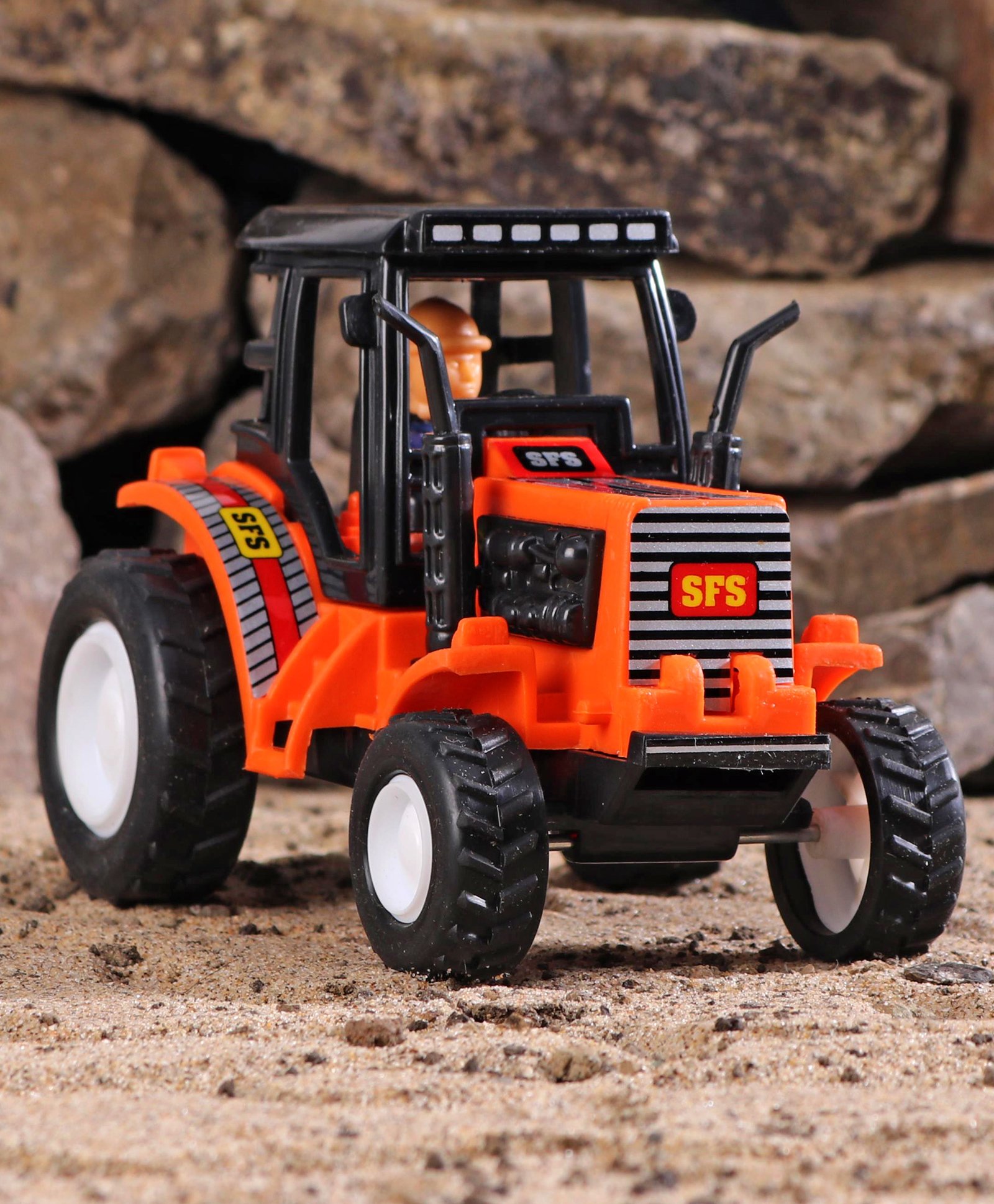 Shinsei Pull Back Tractor Toy - Orange-picture-12