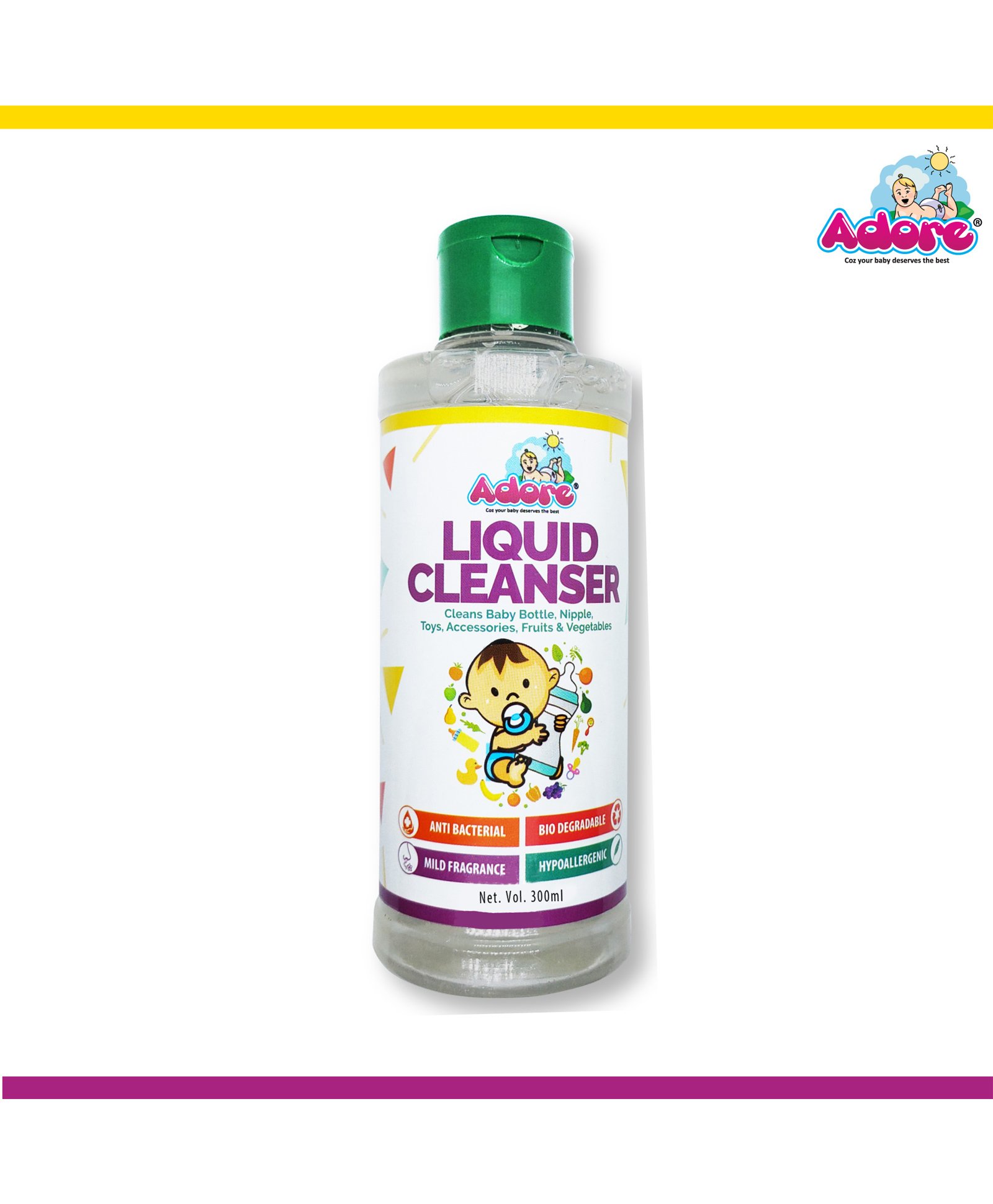 Adore Bottle Nipple And Vegetable Liquid Cleanser - 300 ml-picture-14