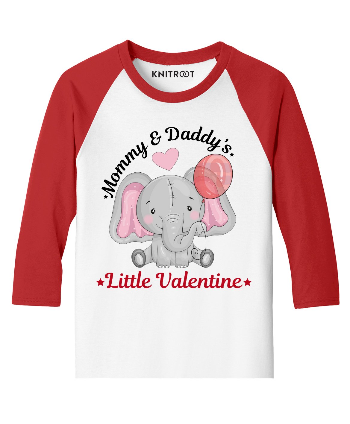 KNITROOT Little Valentine Print Full Sleeves Tee - Red White-image-9