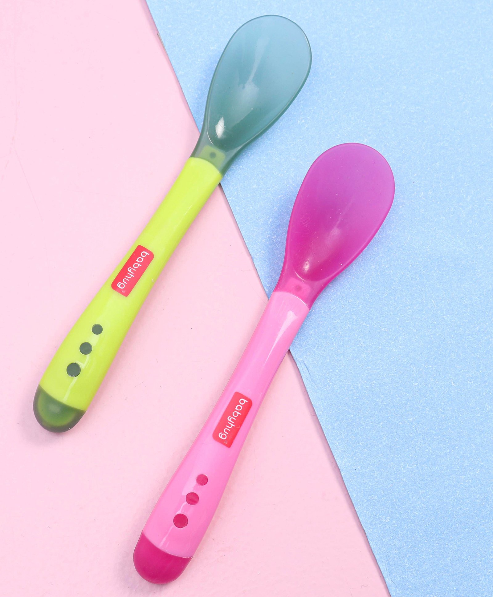 Babyhug Heat Sensitive Spoons Pack of 2 - Green Pink-picture-15