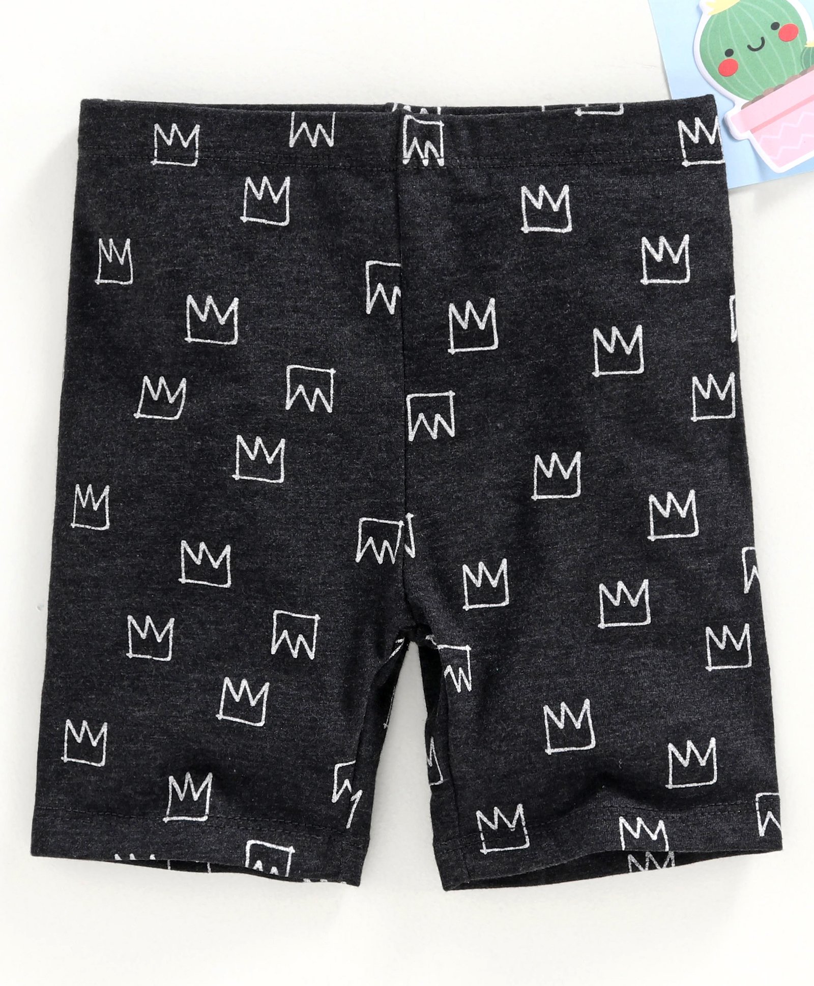 Fox Baby Shorts Crown Print - Black-image-7