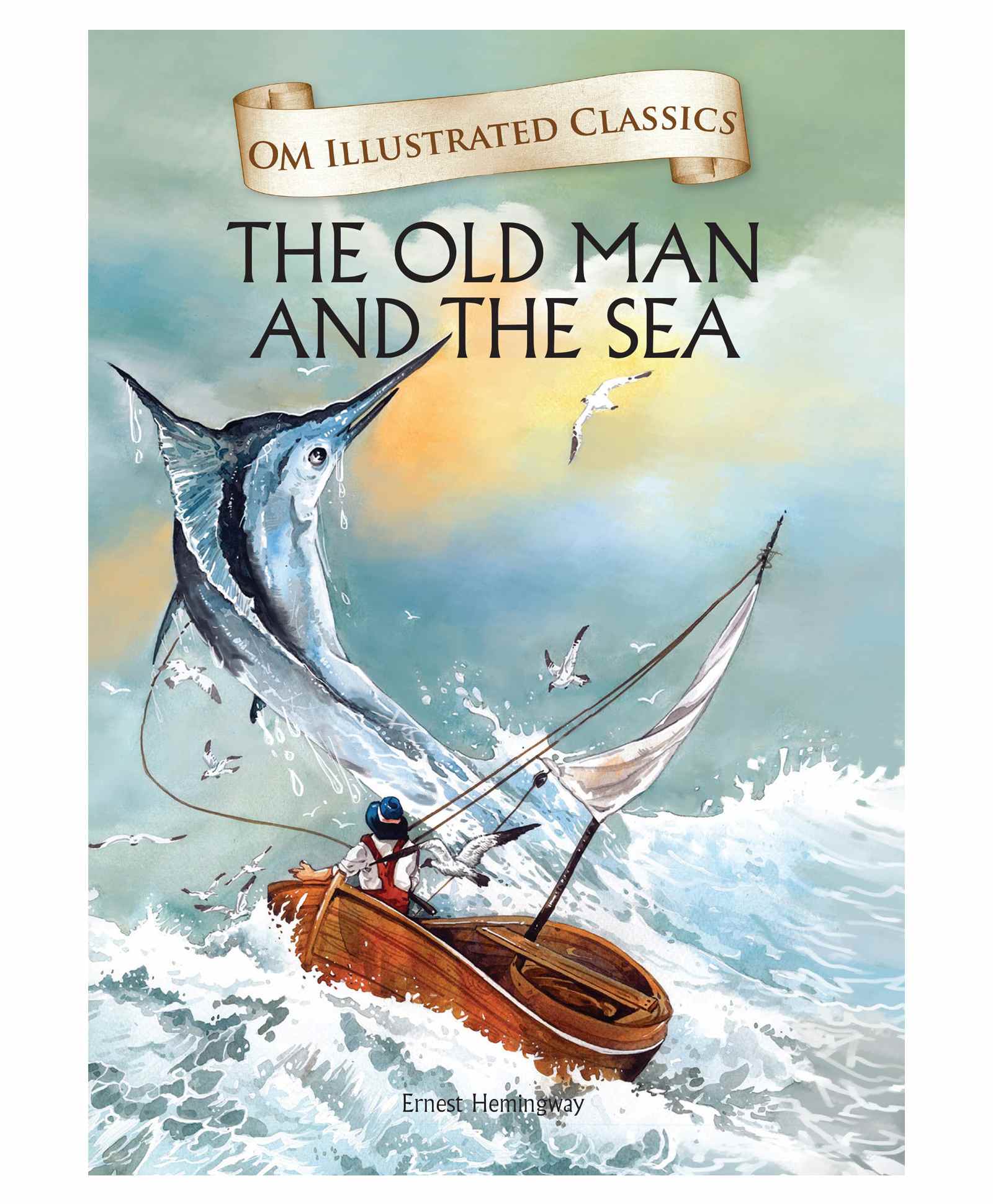 om books international The Old Man and Sea Illustrated Abridged Classics Story Book - English-picture-11