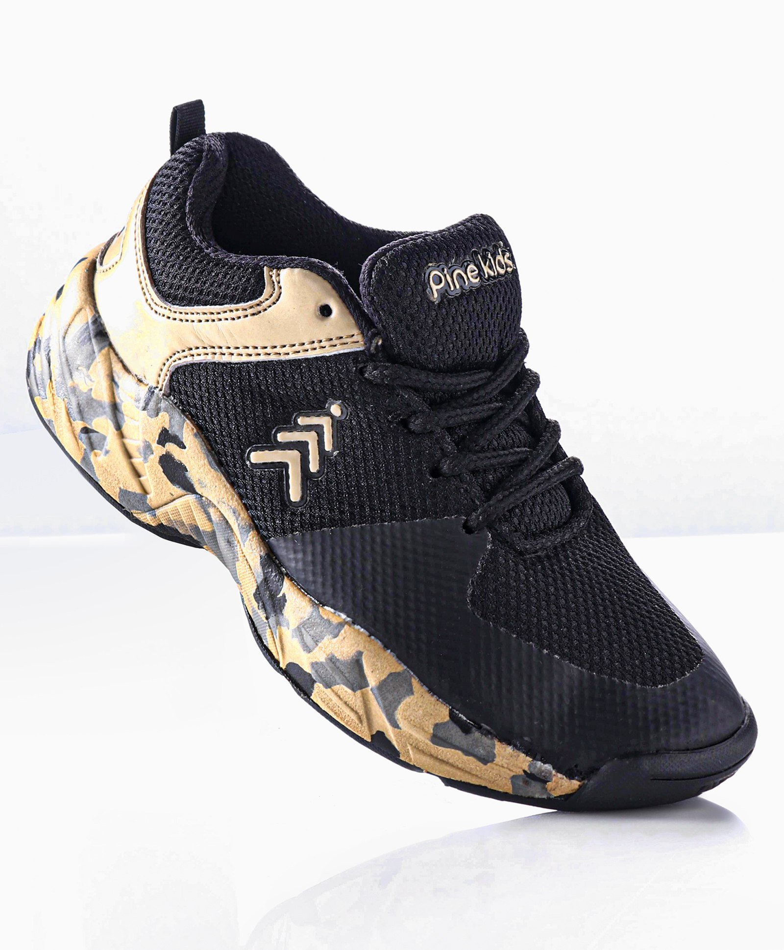 Pine Kids Sports Shoes - Black Beige-image-10