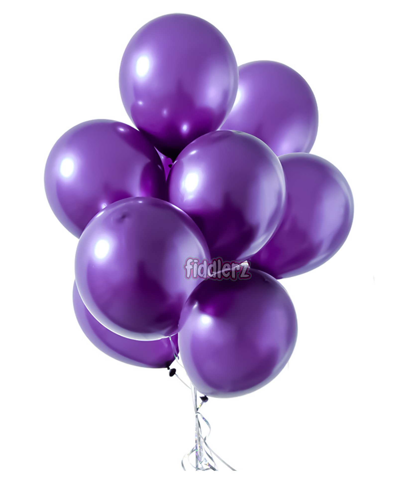 Fiddlerz Latex Chrome Balloons with Pump Purple - Pack of 50-picture-19