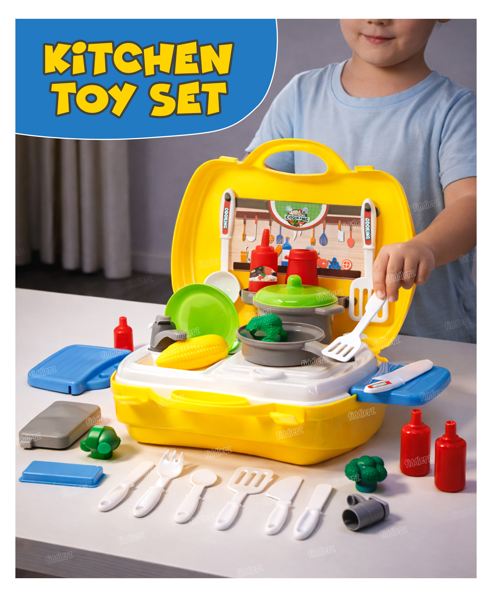 Fiddlerz Kitchen Play Set - 26 Pieces-image-18
