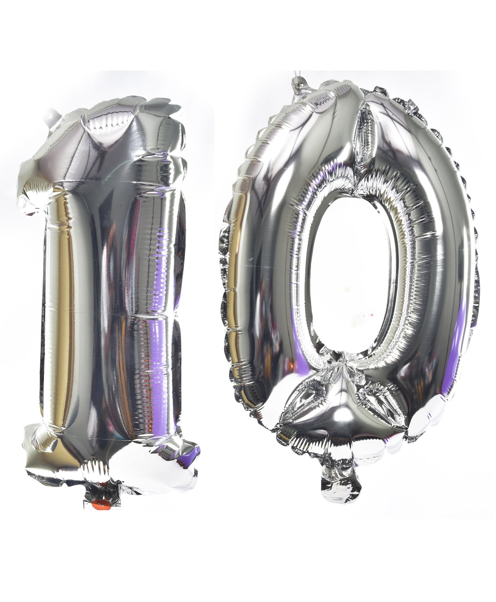 Party Anthem 10 Number Birthday Foil Balloon - Silver-image-48