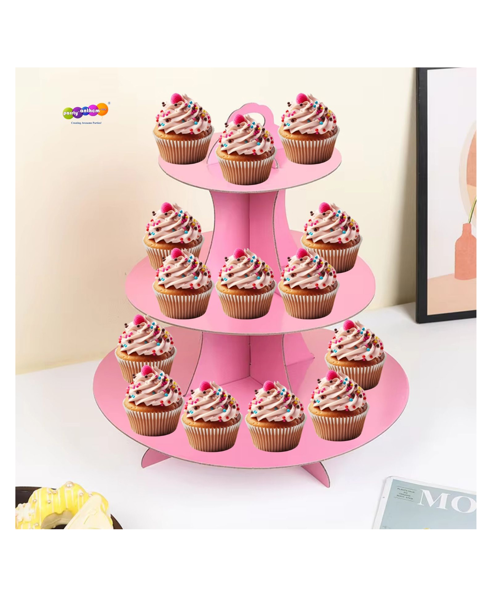 Party Anthem Cup Cake Stand - Pink-image-6