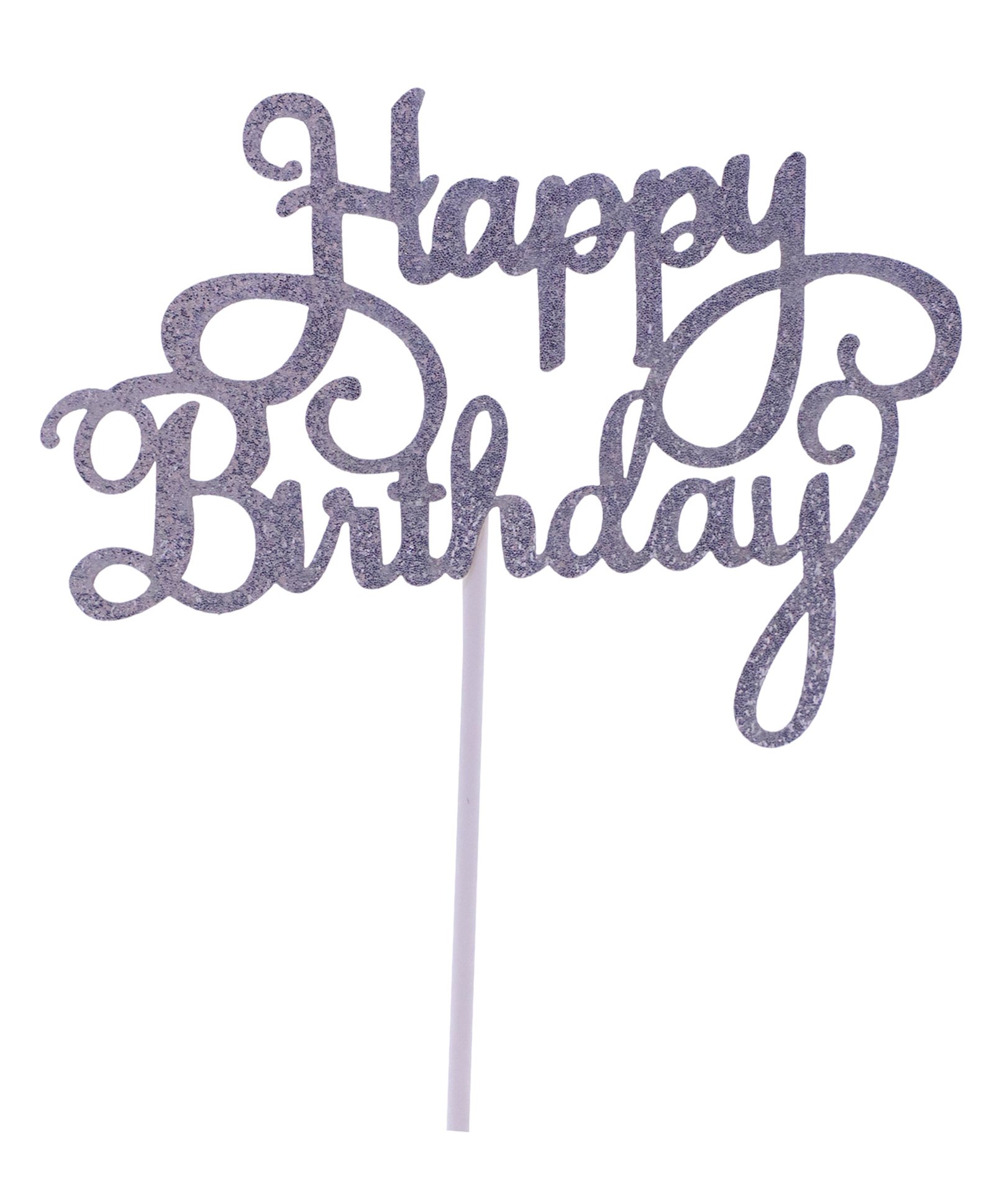 Party Anthem Happy Birthday Cake Topper - Silver-image-43