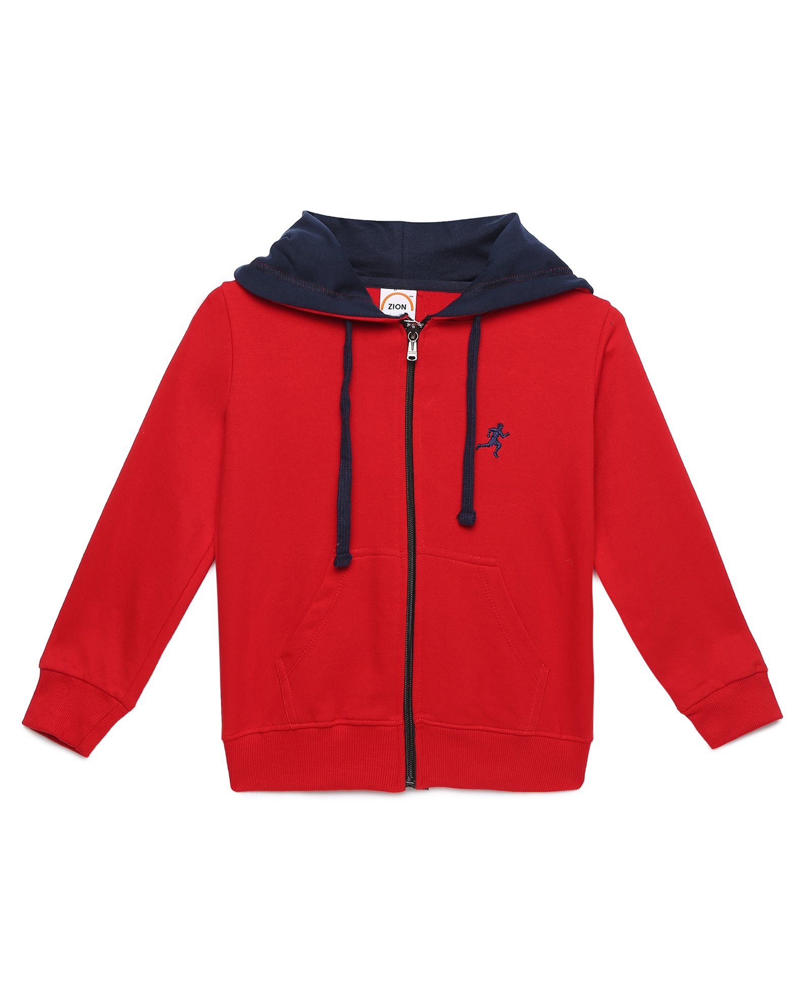 Zion Solid Dual Color Full Sleeves Hooded Jacket - Red-picture-17