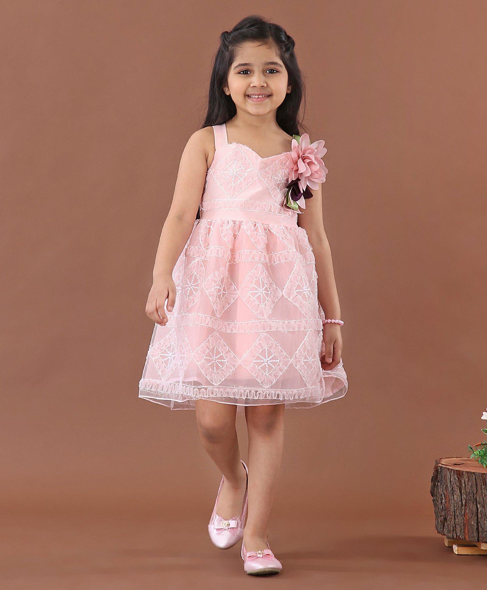 Mark & Mia Sleeveless Frock Floral Corage - Pink-image-15