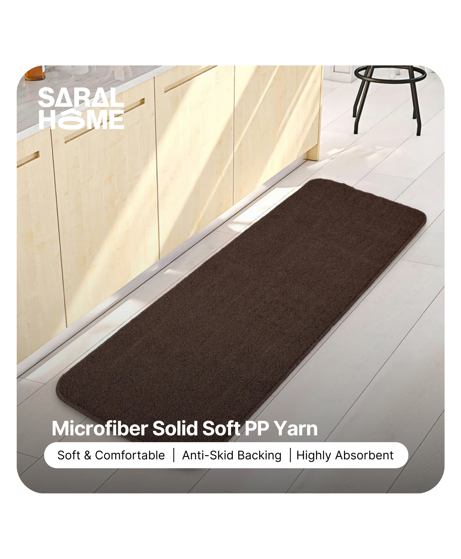 Saral Home Anti-Skid Floor Runner - Brown-image-46