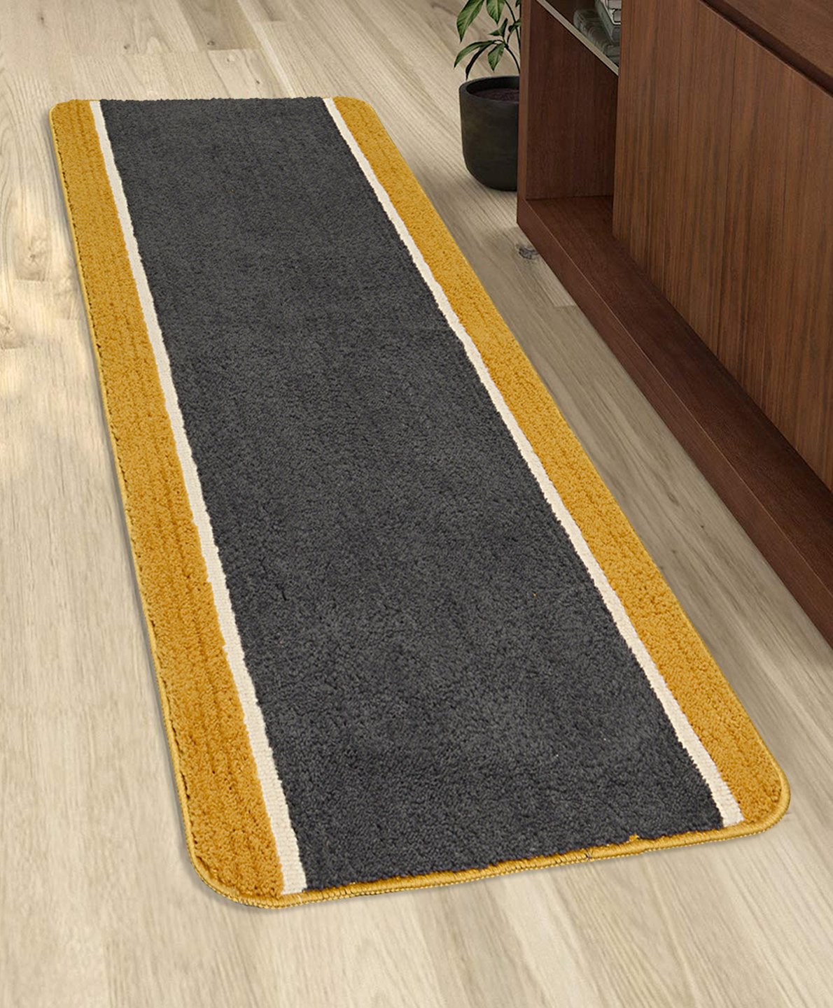 Saral Home Microfiber Floor Runner - Grey-image-9
