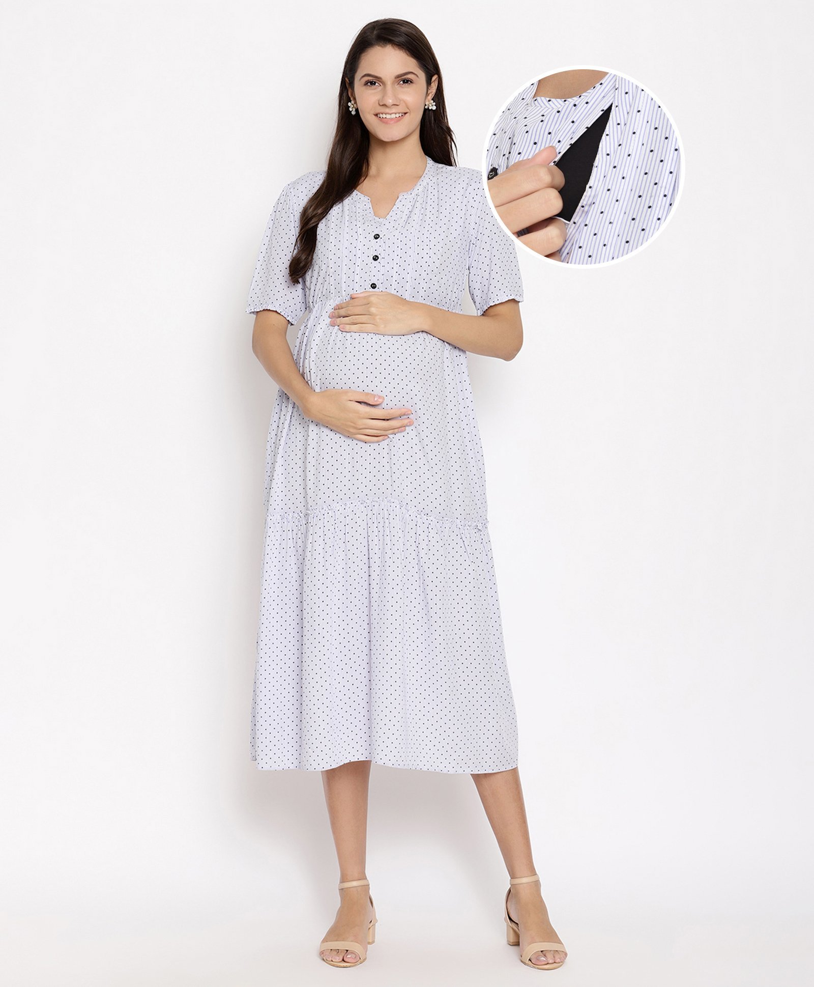 front open maternity dress