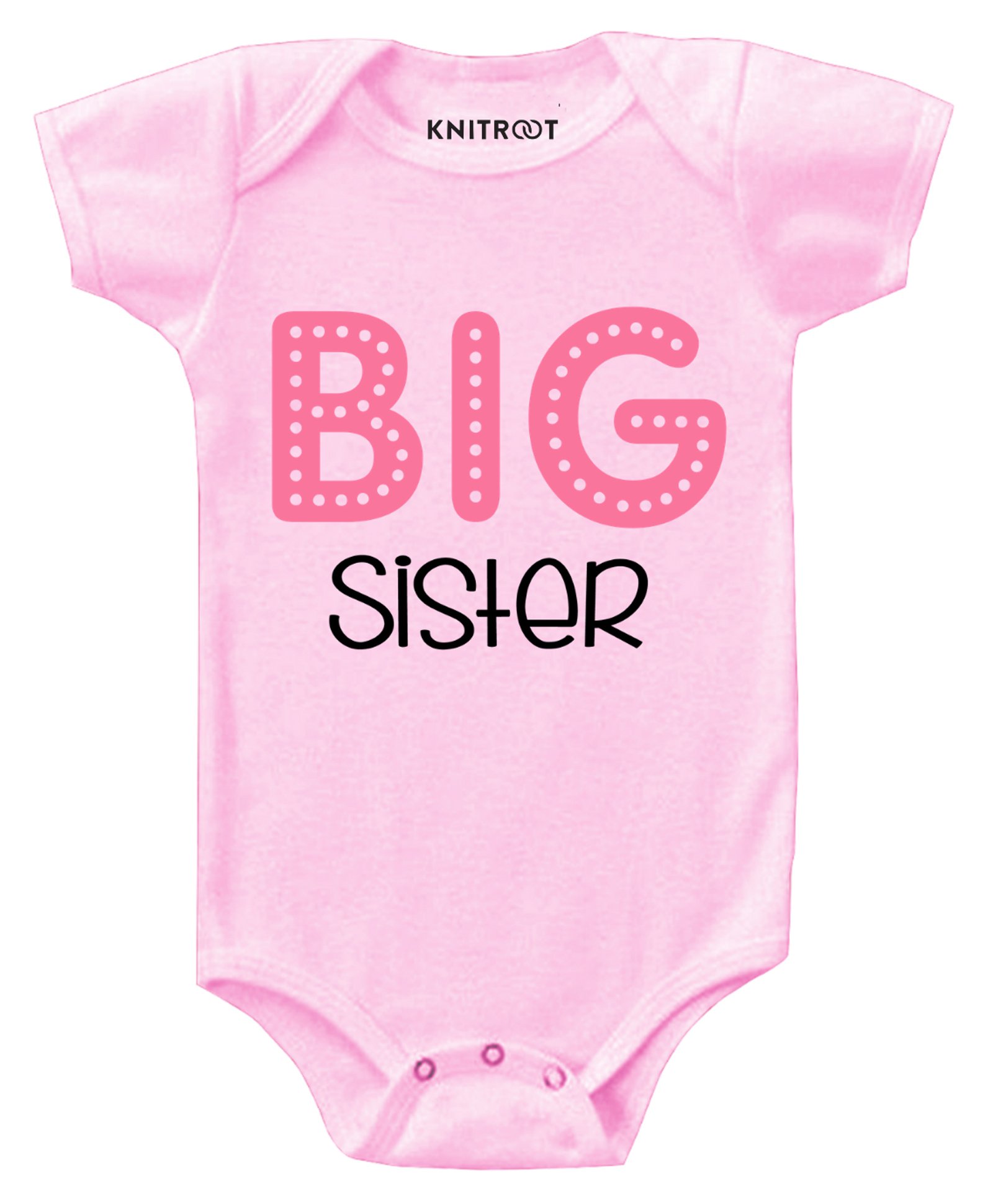 KNITROOT Short Sleeves Big Sister Print Onesie  - Pink-image-8