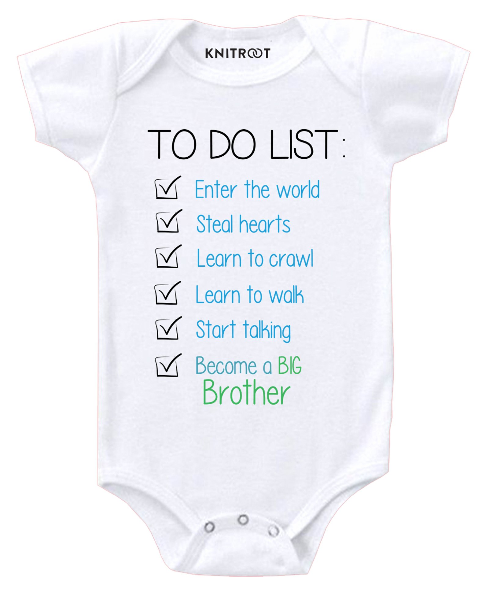 KNITROOT Short Sleeves To Do List Print Onesie - White-picture-11