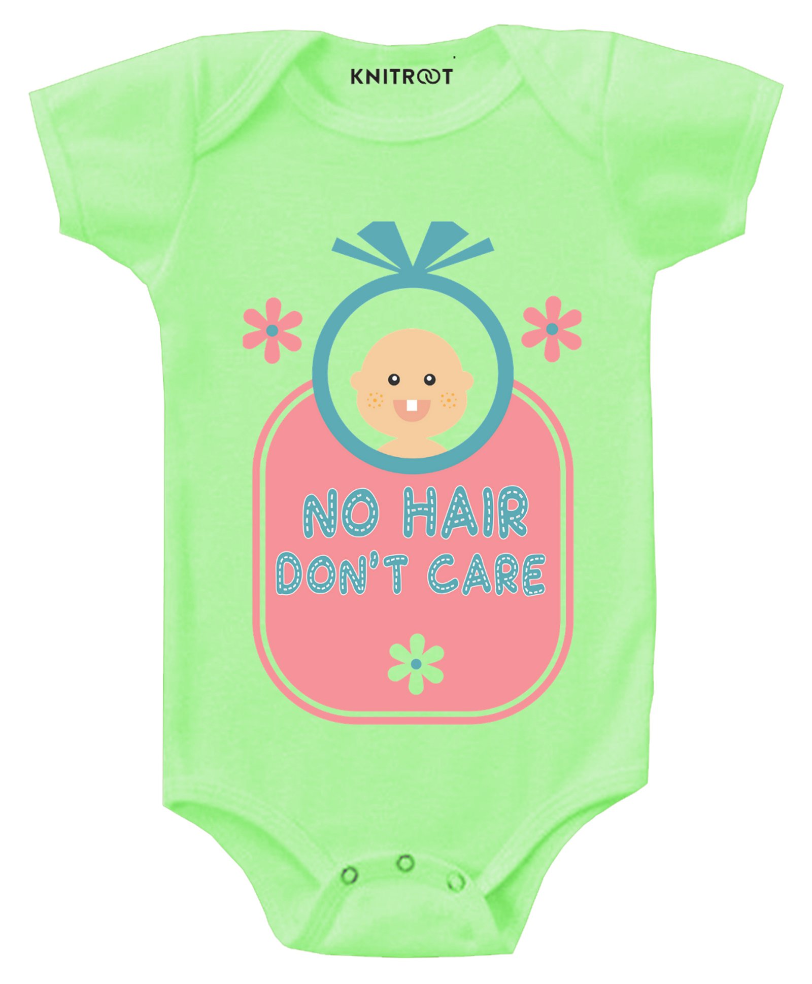 KNITROOT No Hair Print Short Sleeves Onesie - Green-image-7