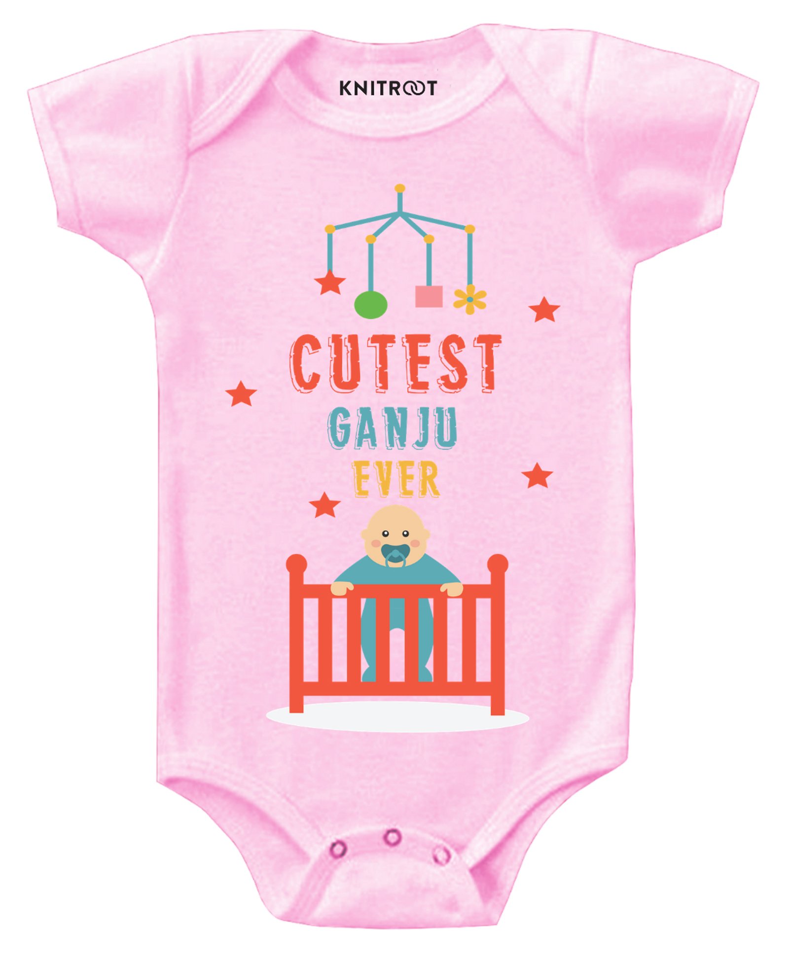 KNITROOT Ganju Ever Print Short Sleeves Onesie - Pink-image-27
