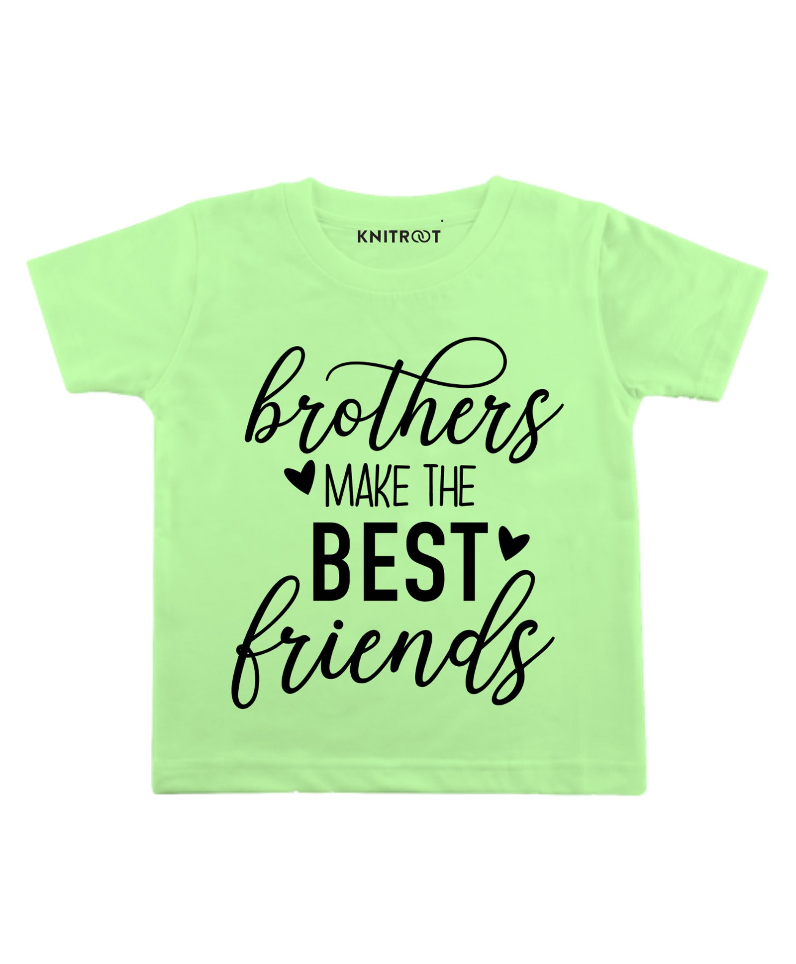KNITROOT Half Sleeves Brother Best Friend Print Tee - Green-picture-33
