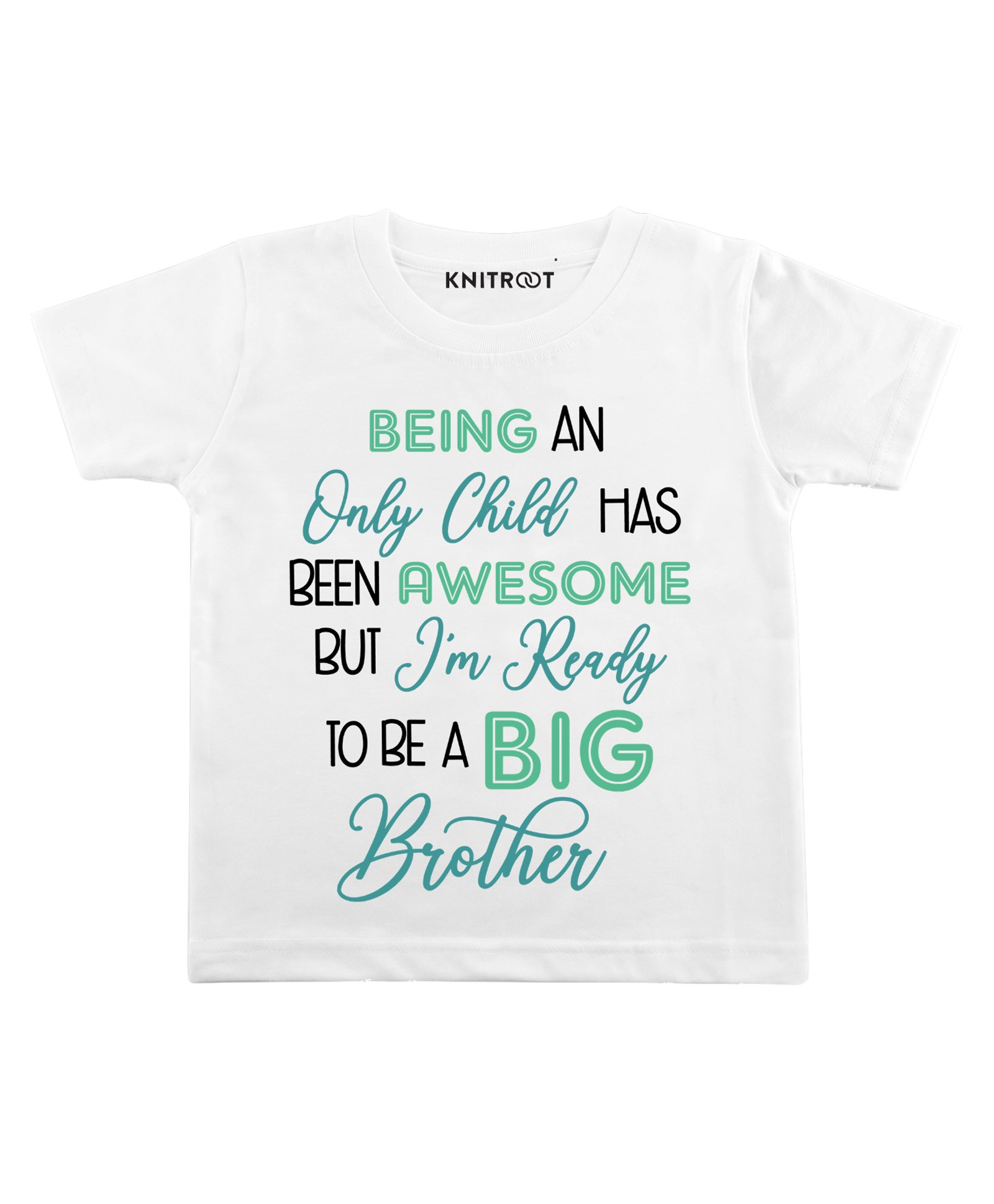 KNITROOT Half Sleeves Child Quote Printed Tee - White-image-44