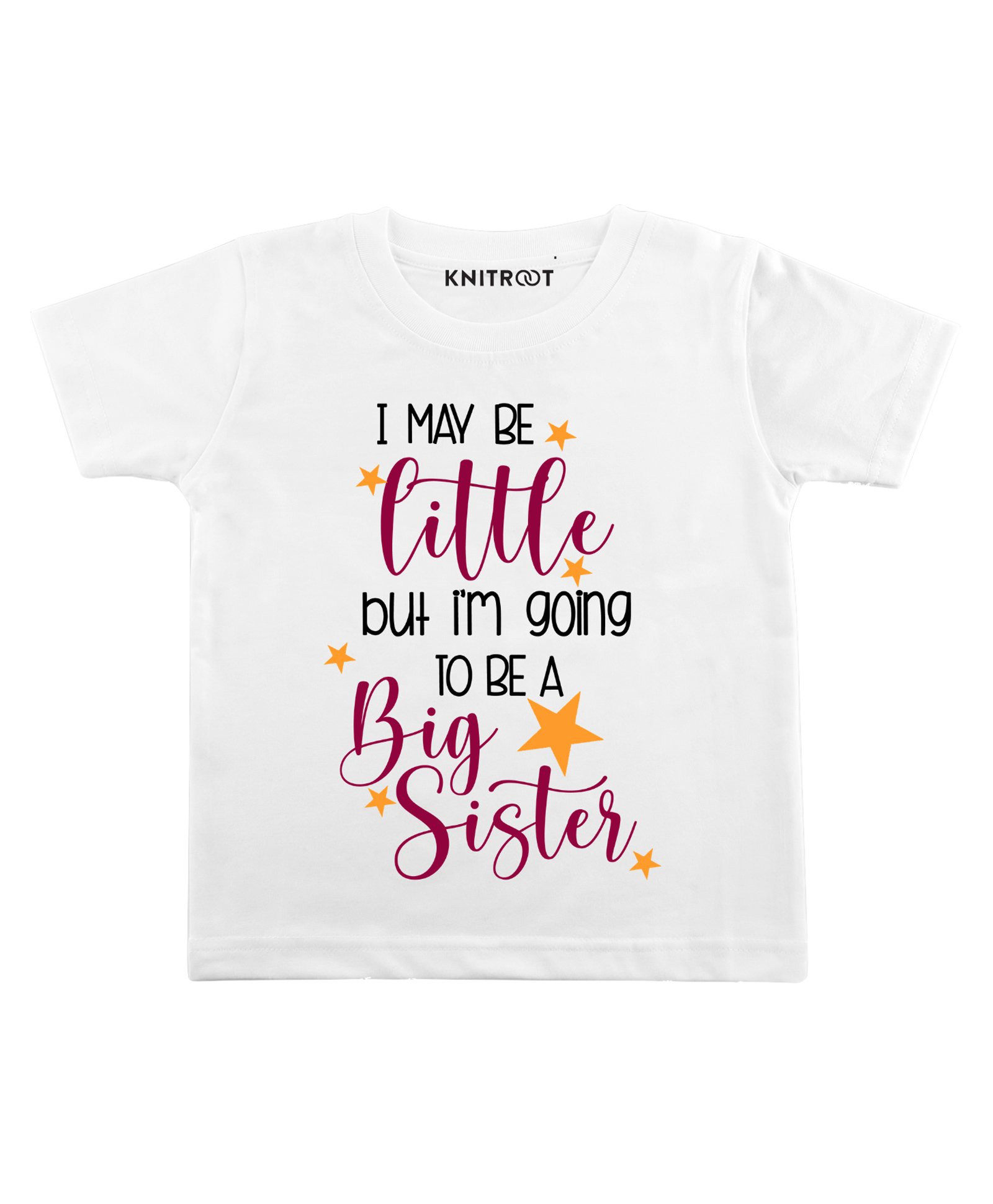 KNITROOT Half Sleeves Big Sister Printed Tee - White-image-43