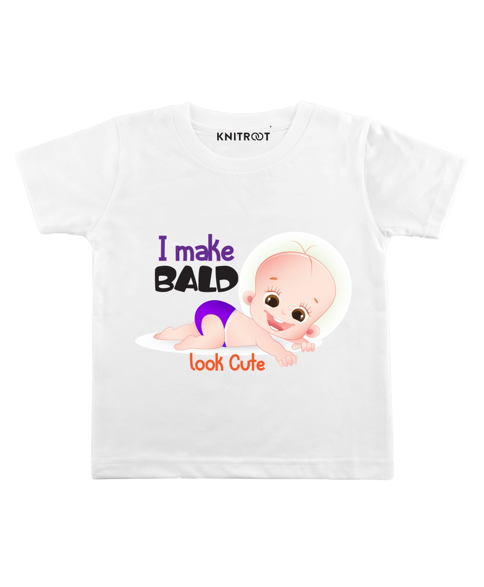 KNITROOT Half Sleeves Make Bald Print T-Shirt - White-image-28
