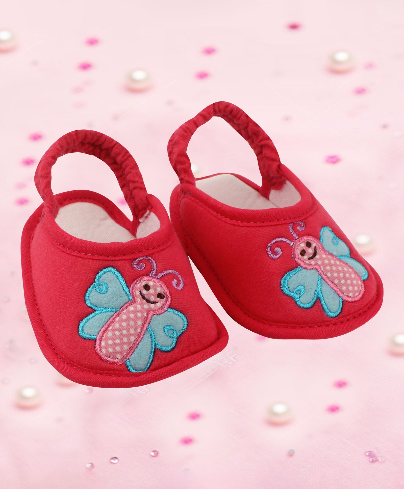 Coco Candy Butterfly Design Booties - Dark Pink-picture-30