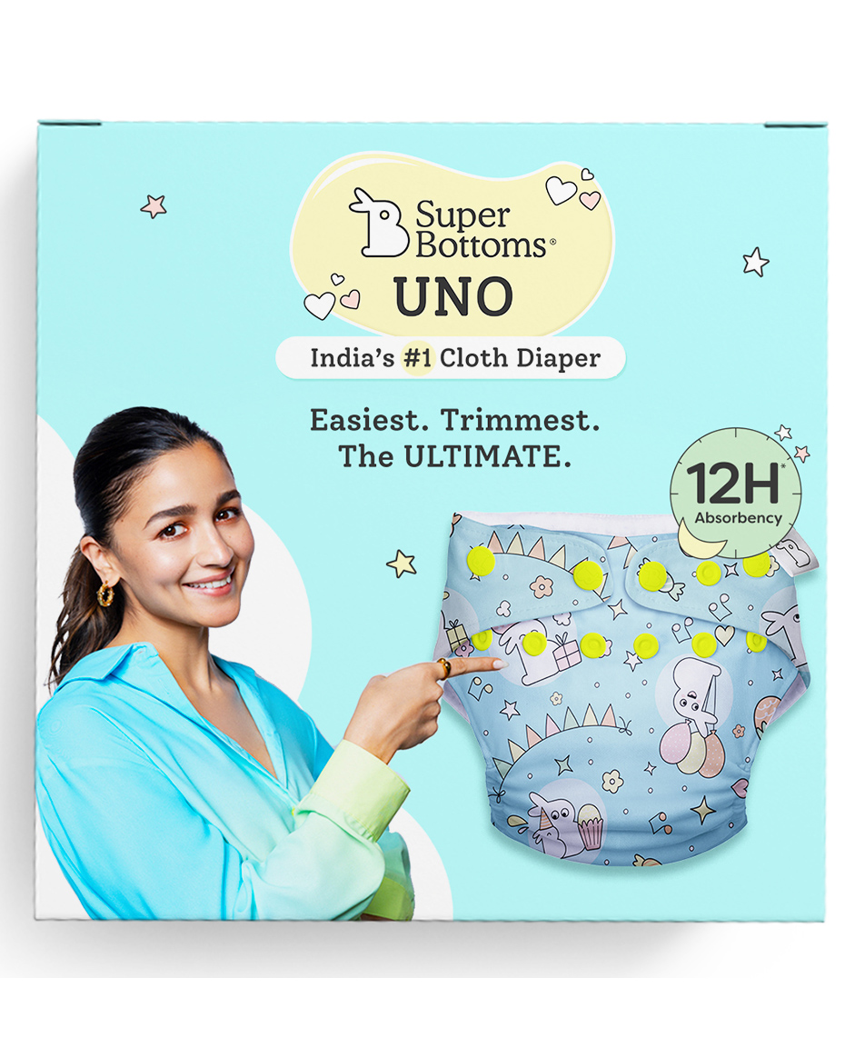 SuperBottoms Freesize UNO - Reusable cloth diaper + 1 Dry Feel Magic Dry Pads Set - Hunny Bummy-image-40