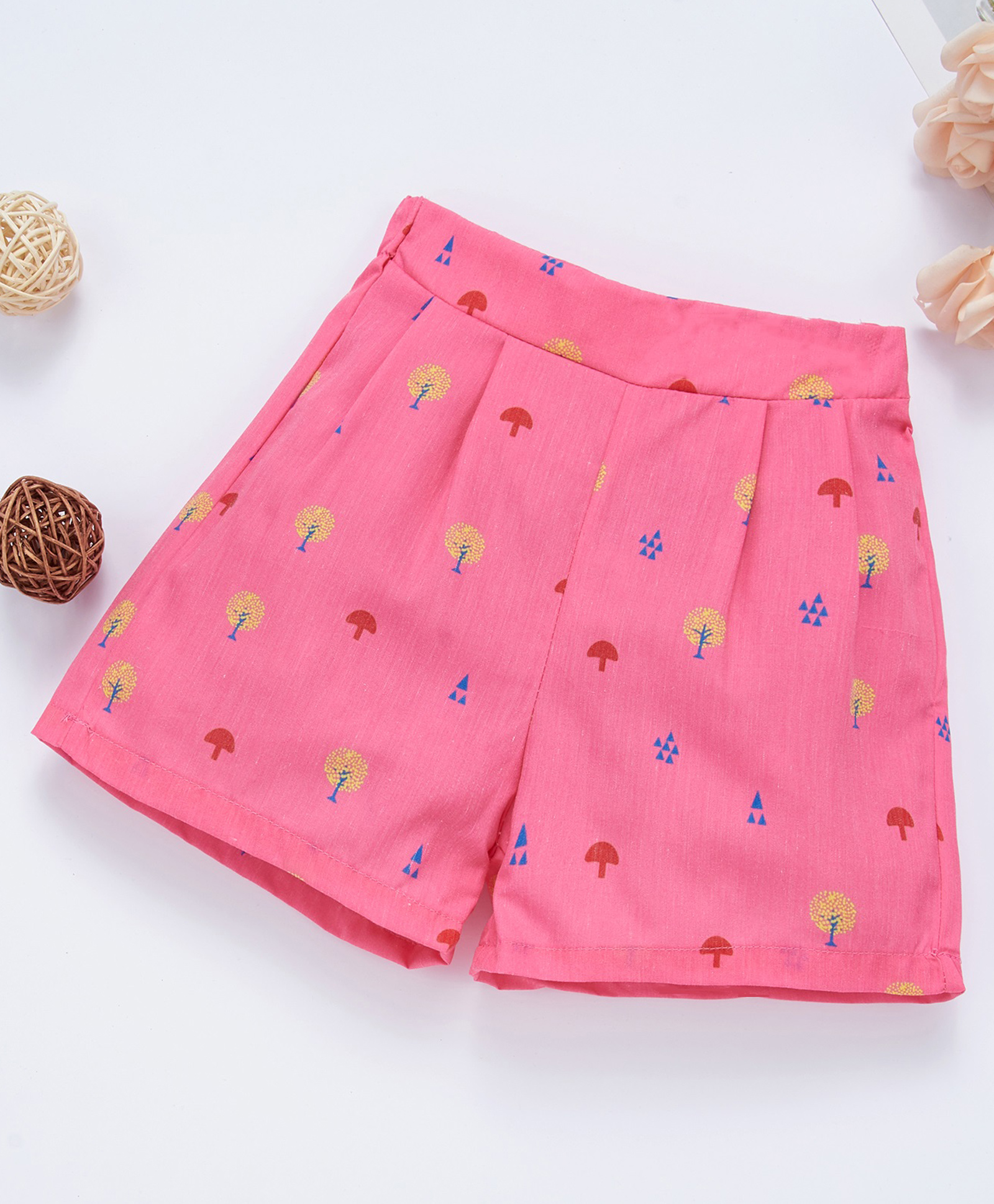 Kookie Kids Shorts Tree Print - Pink-picture-20
