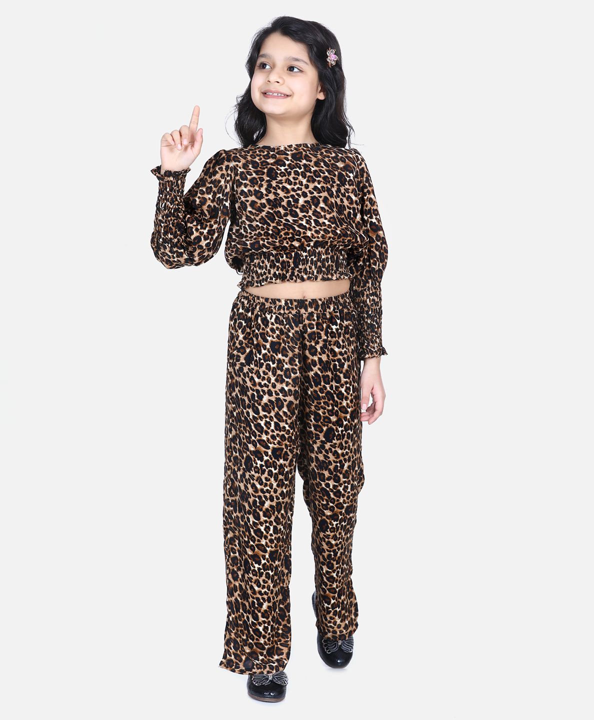 Buy Lilpicks Couture Full Sleeves Animal Print Top With Pants - Brown for  Girls (5-6 Years) Online in India, Shop at  - 8891926