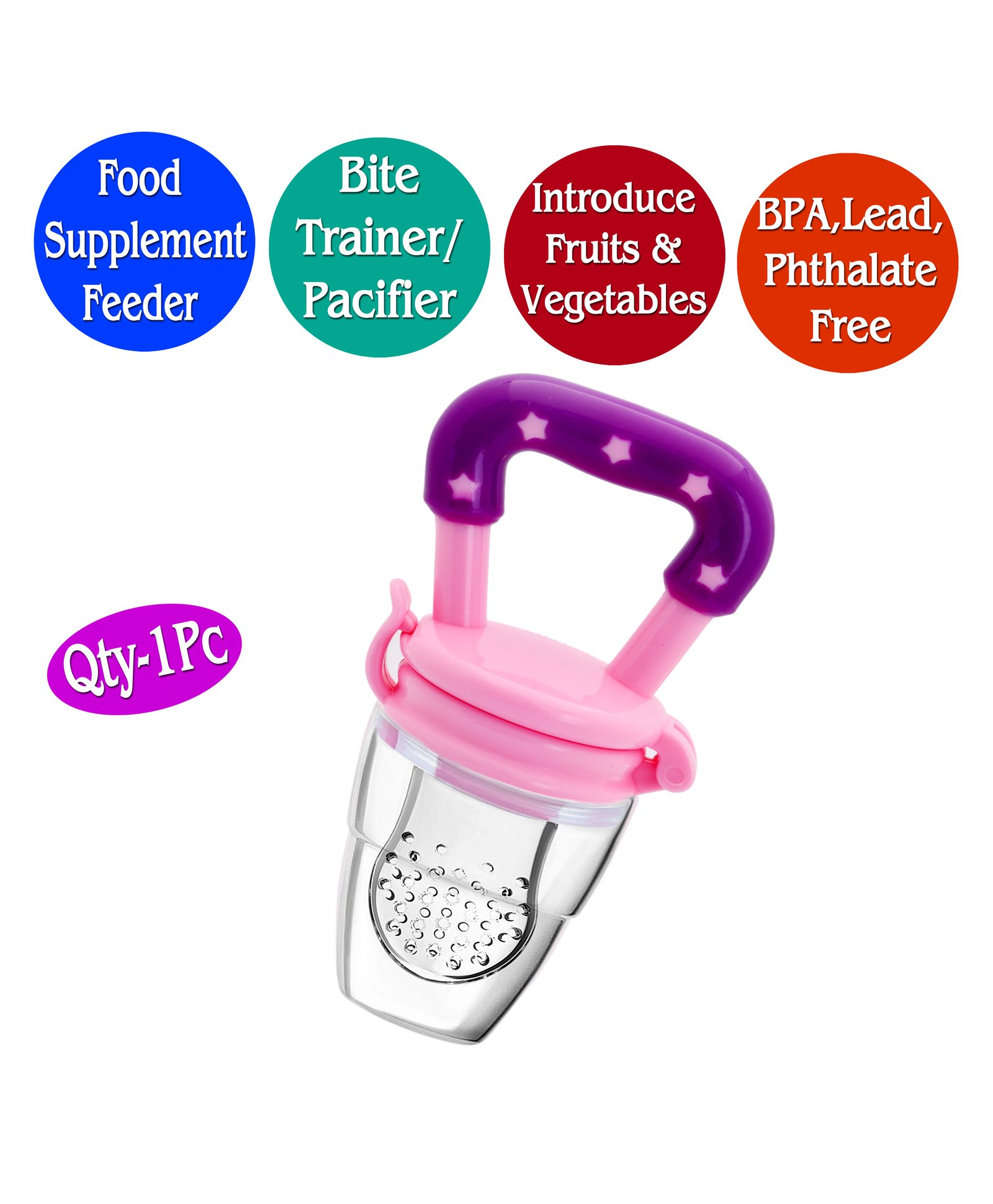 Mastela Food Feeder with Silicone Mesh - Pink-picture-2