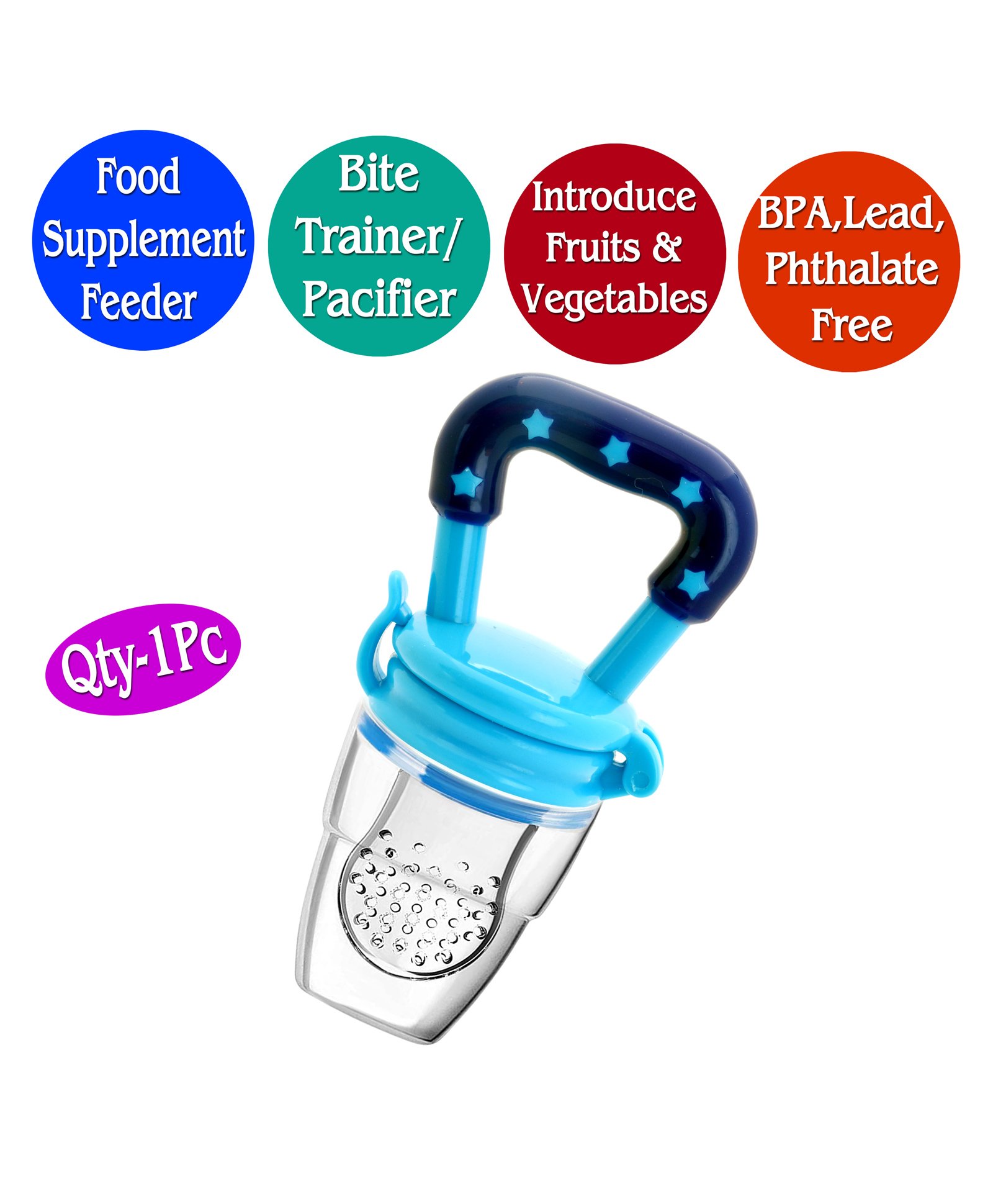 Mastela Food Feeder with Silicone Mesh - Blue-picture-17