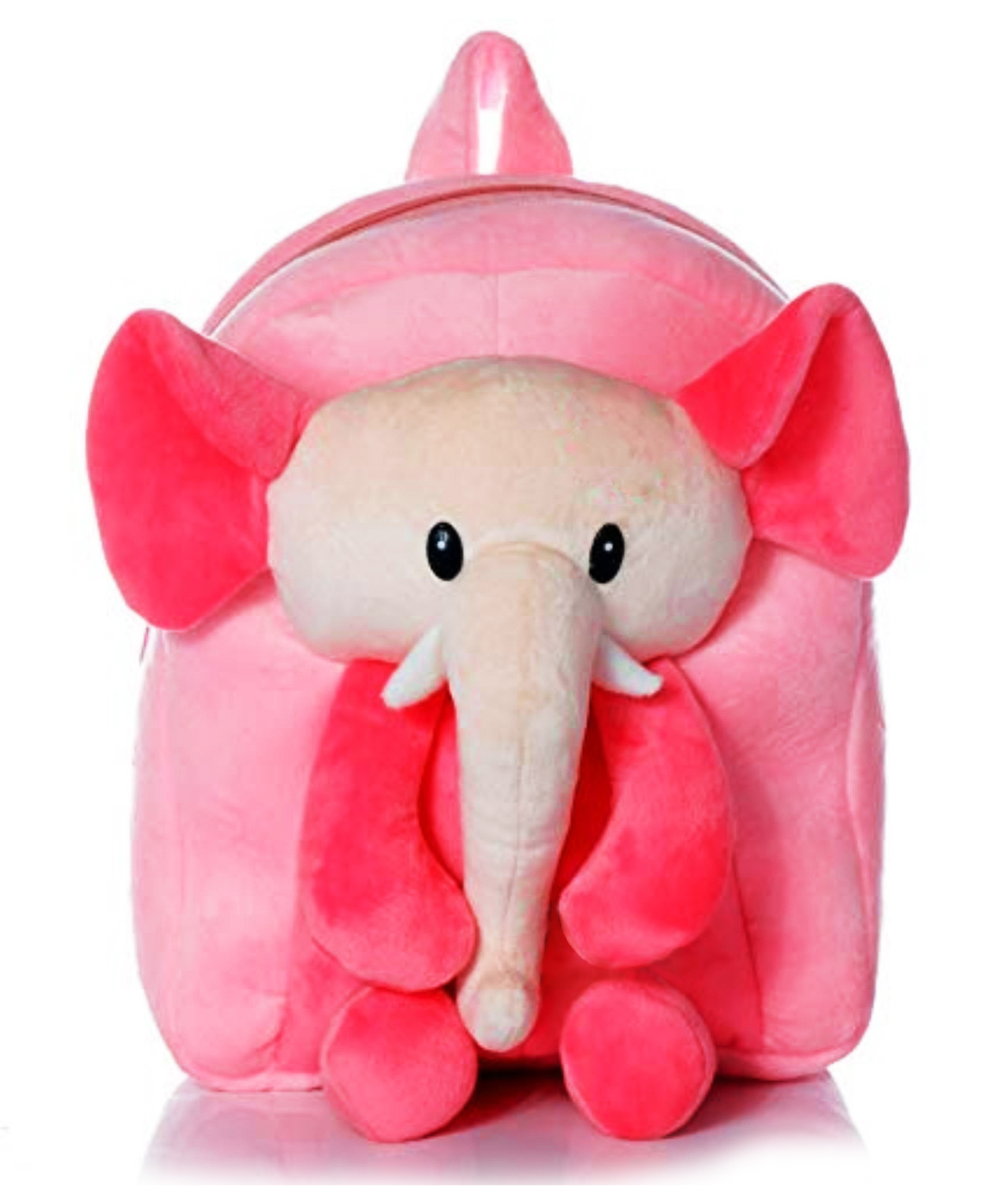 Frantic Velvet School Bag Elephant Design Pink Grey - Height 13.7 Inches-picture-11