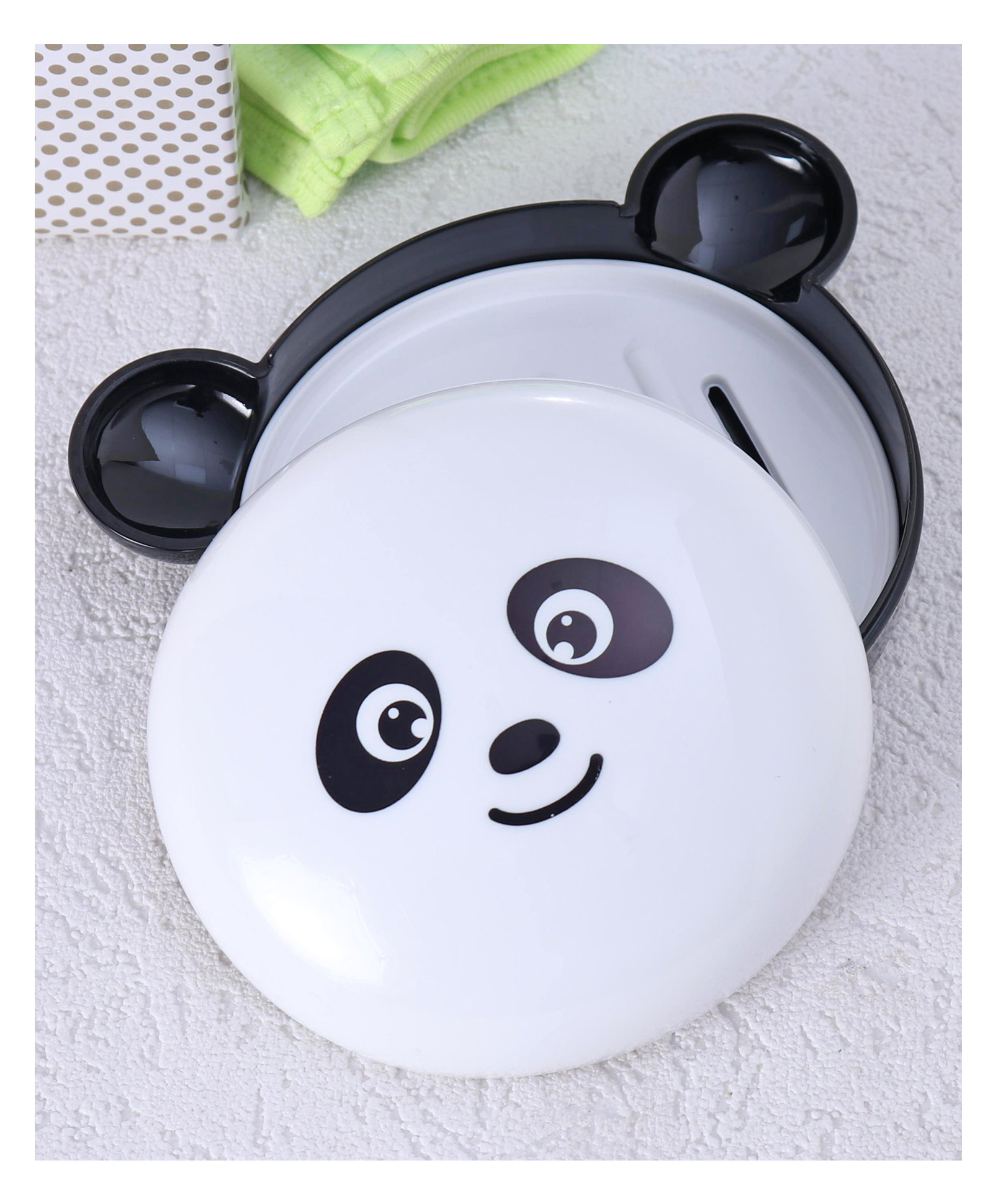 fab n funky Panda Shaped Soap Case - White Black-picture-11