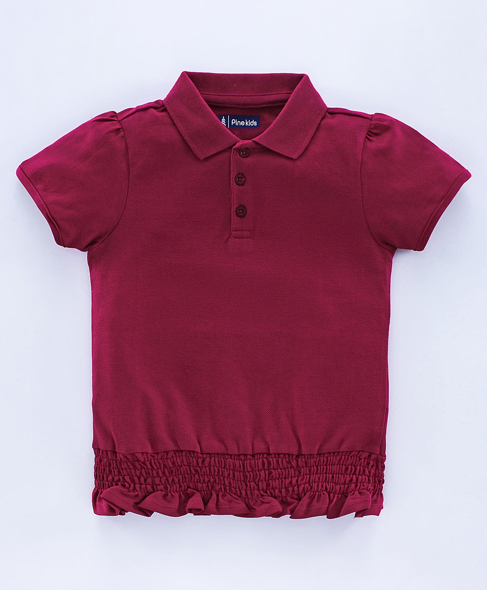 Pine Kids Half Sleeves Quick Dry T-Shirt - Wine-image-28