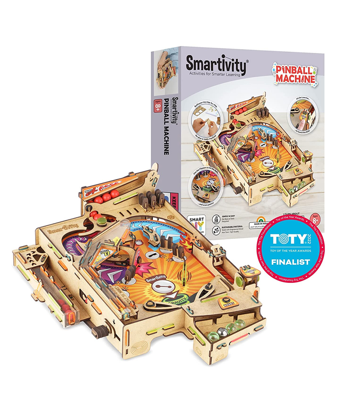 Smartivity Pinball Stem Educational DIY Building Activity Toy Kit - Multicolor-picture-34