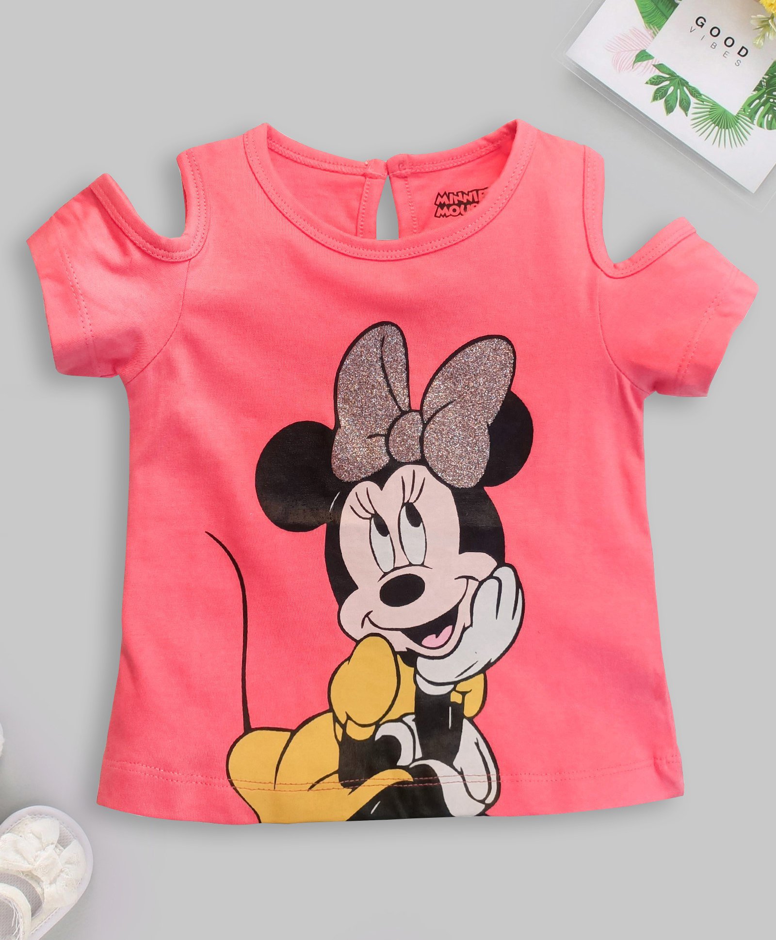 Babyhug Half Sleeves T-shirt Disney Print - Pink-image-24