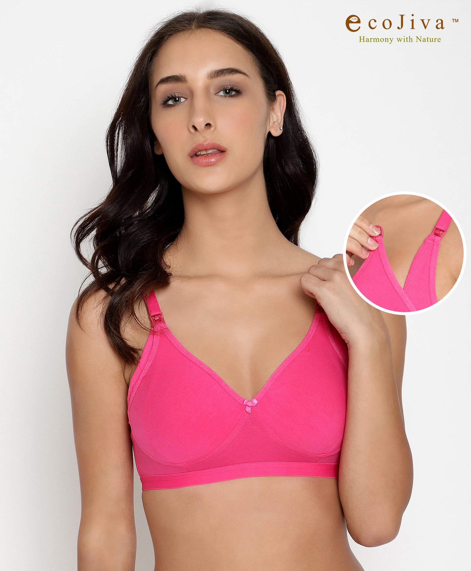 Bella Mama Anti Bacterial Nursing Seamfree T-Shirt Bra - Pink-image-43